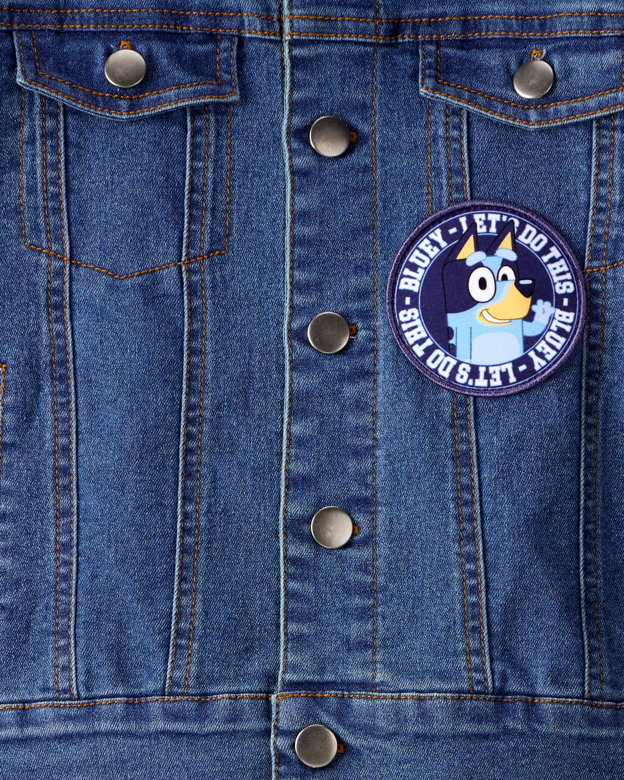 Toddler Bluey Denim Jacket - Blue, image 4 of 6 slides