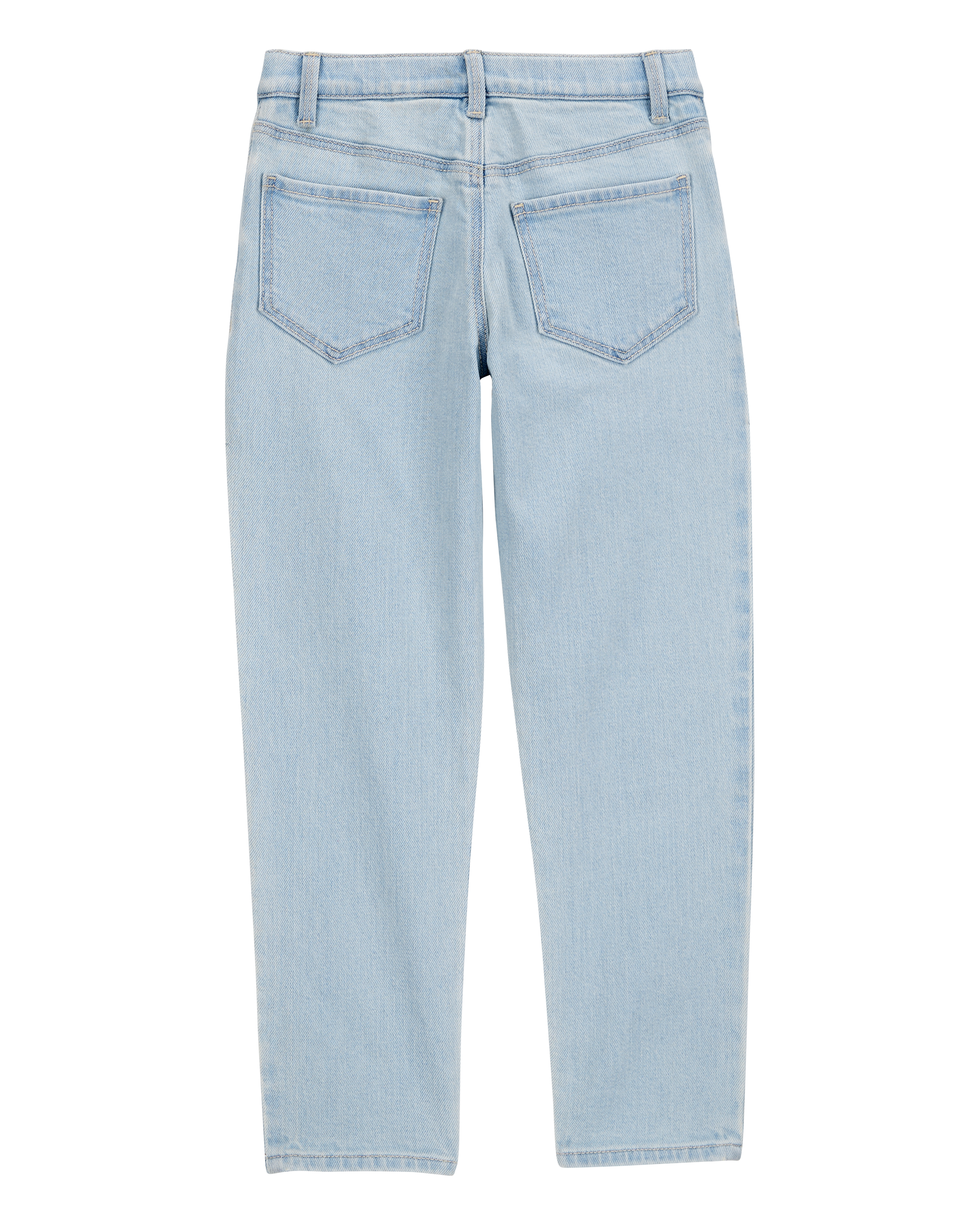 Light Wash Kid Iconic Denim Girlfriend Jeans: Rhinestone