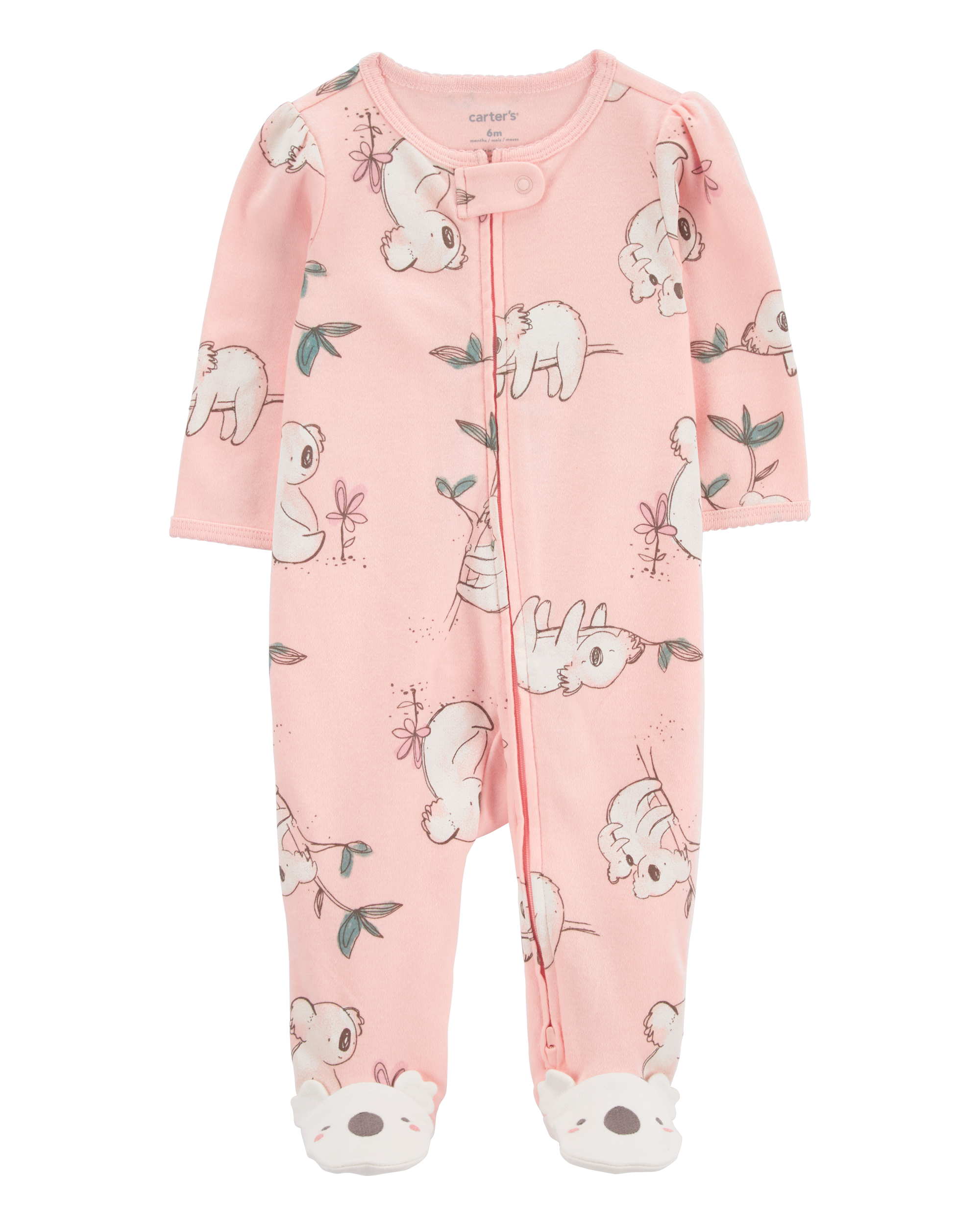 Baby Koala 2-Way Zip Cotton Sleep & Play Pajamas, image 1 of 5 slides