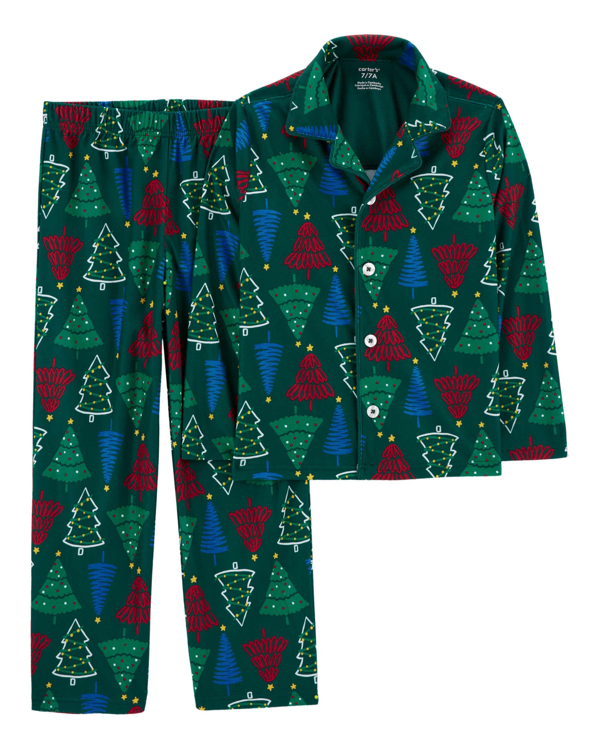 Carters green santa pajamas hotsell