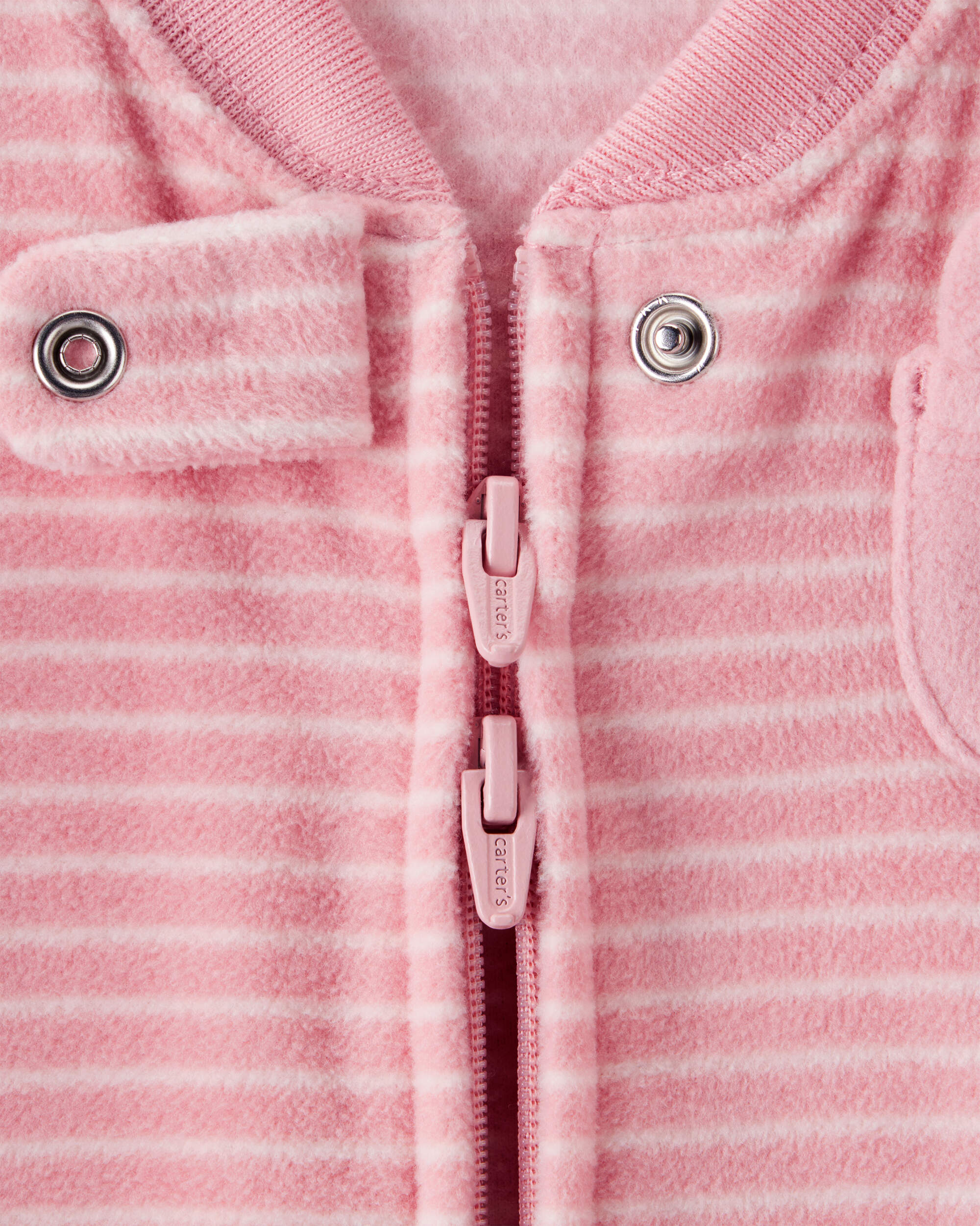Baby Bunny Striped Long-Sleeve Wearable Blanket - Pink, image 3 of 4 slides