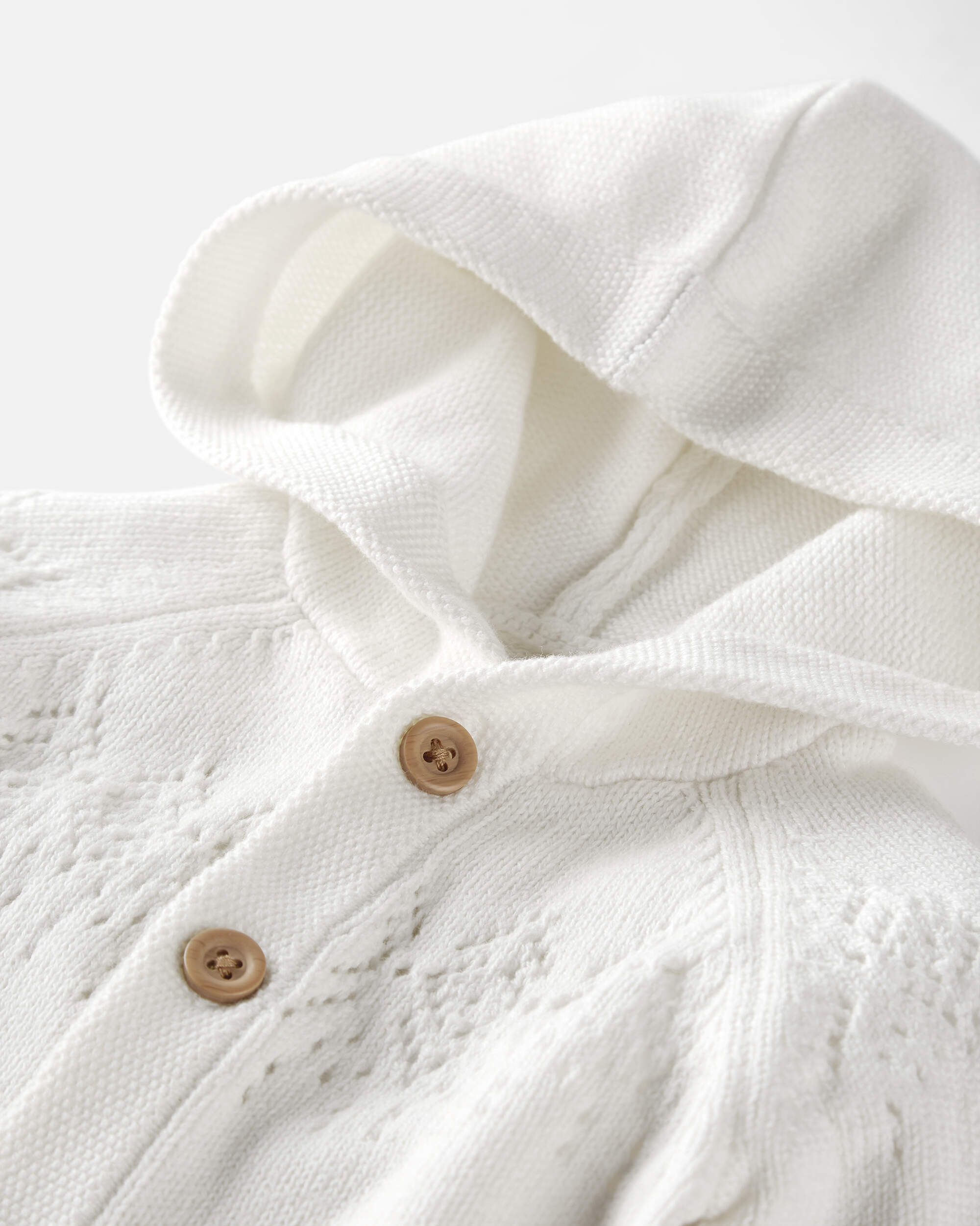 Baby Organic Cotton Sweater Knit Pointelle Jumpsuit, image 2 of 5 slides