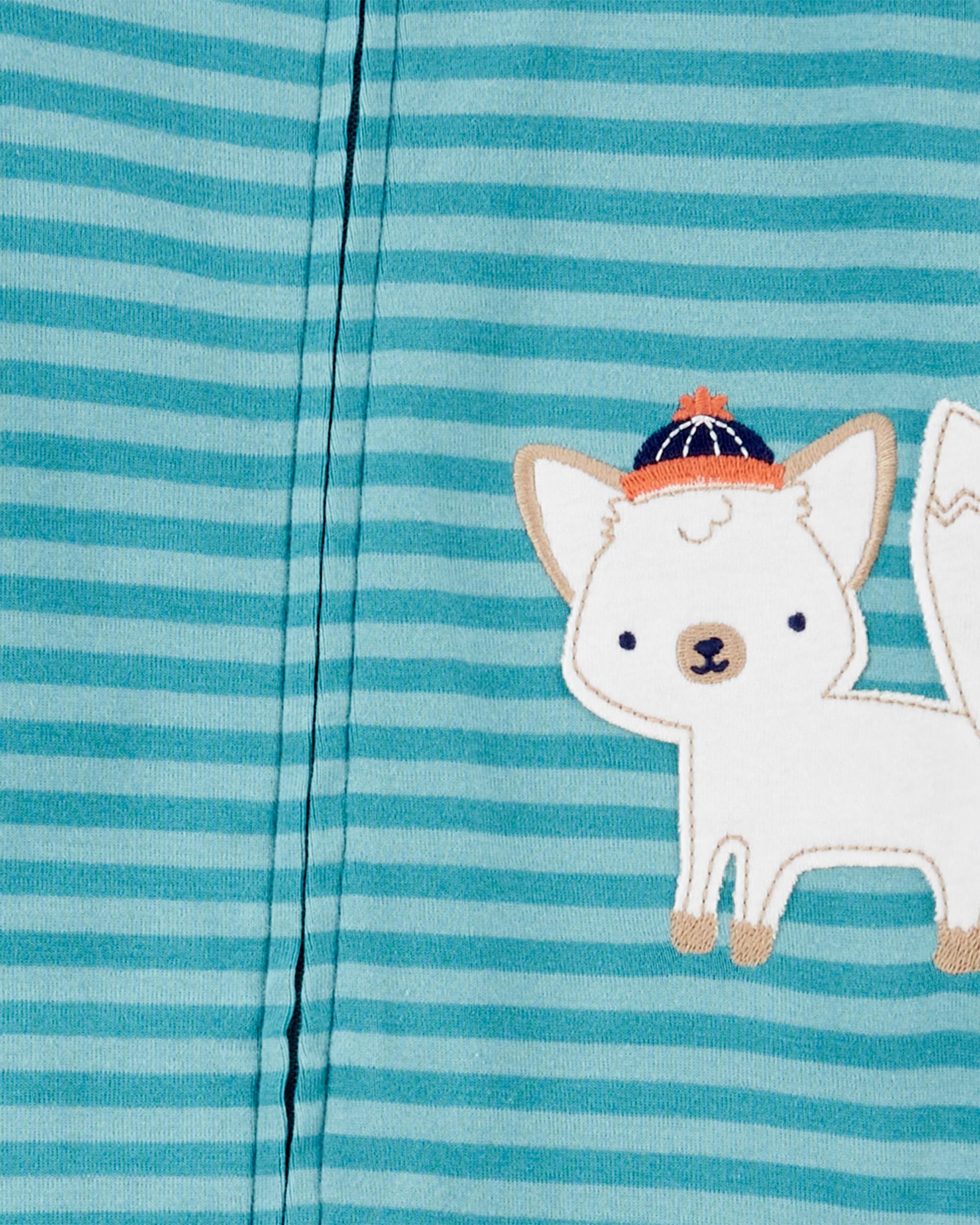 Baby Boy 1-Piece Fox Striped 100% Snug Fit Cotton Footless Pajamas, image 2 of 4 slides