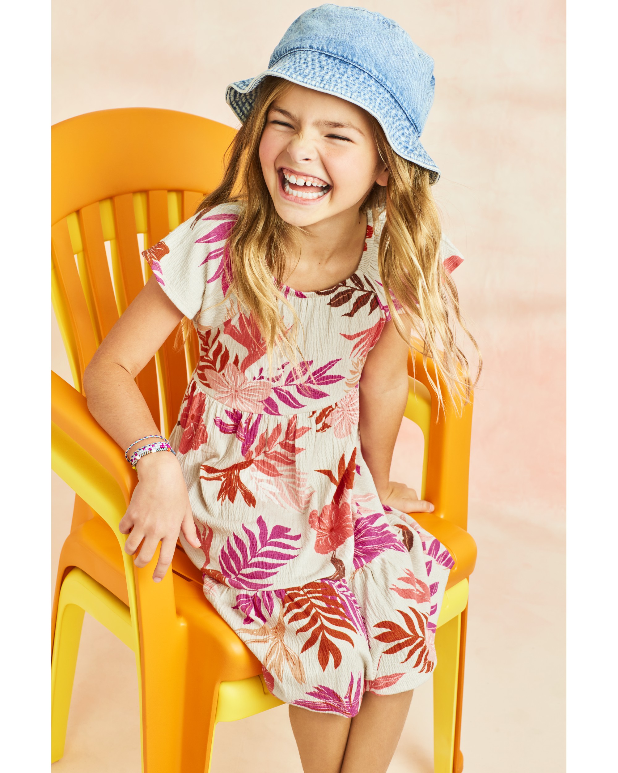 Kid Floral Crinkle Jersey Dress