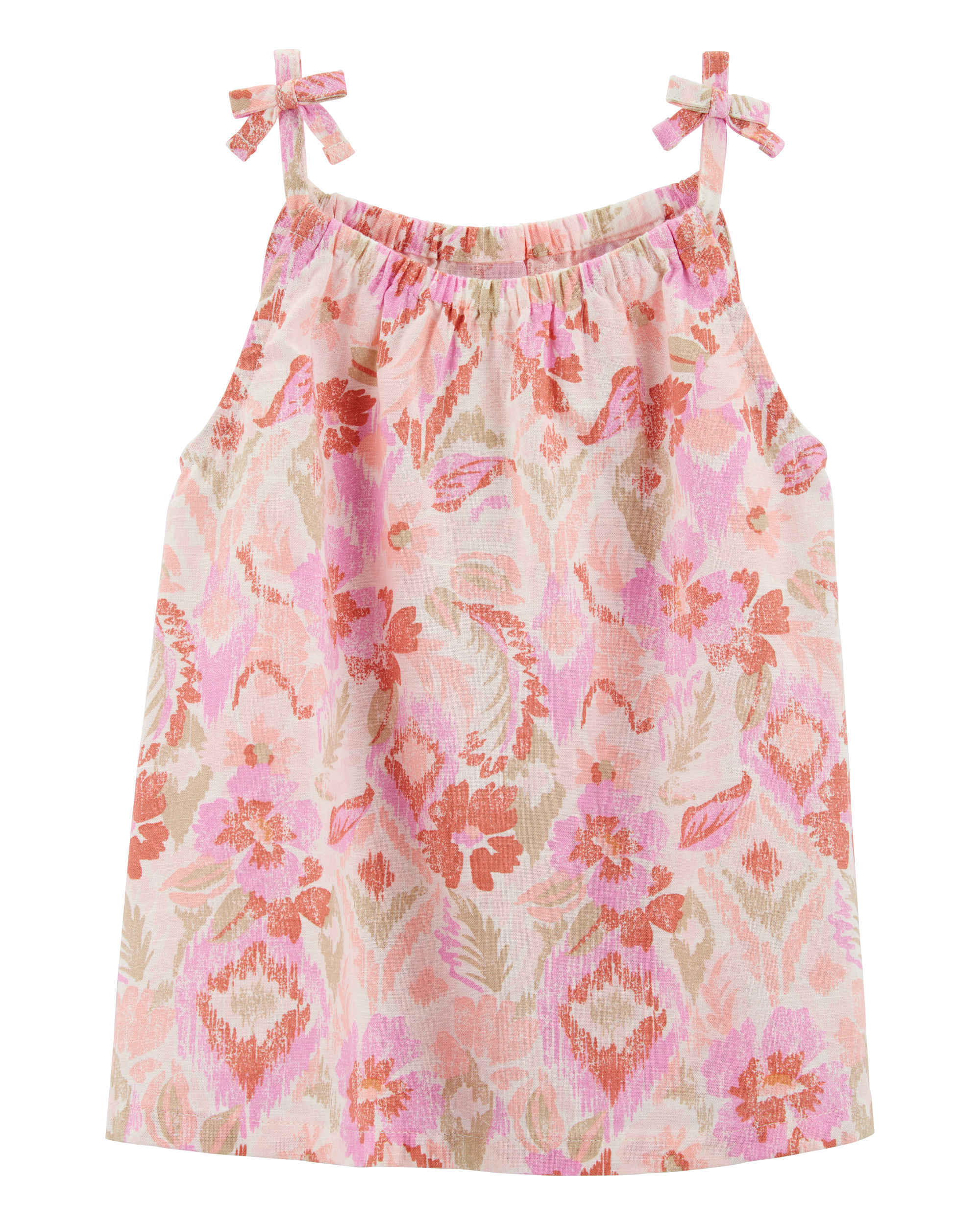 Toddler Floral Print Tank - Pink, image 1 of 3 slides