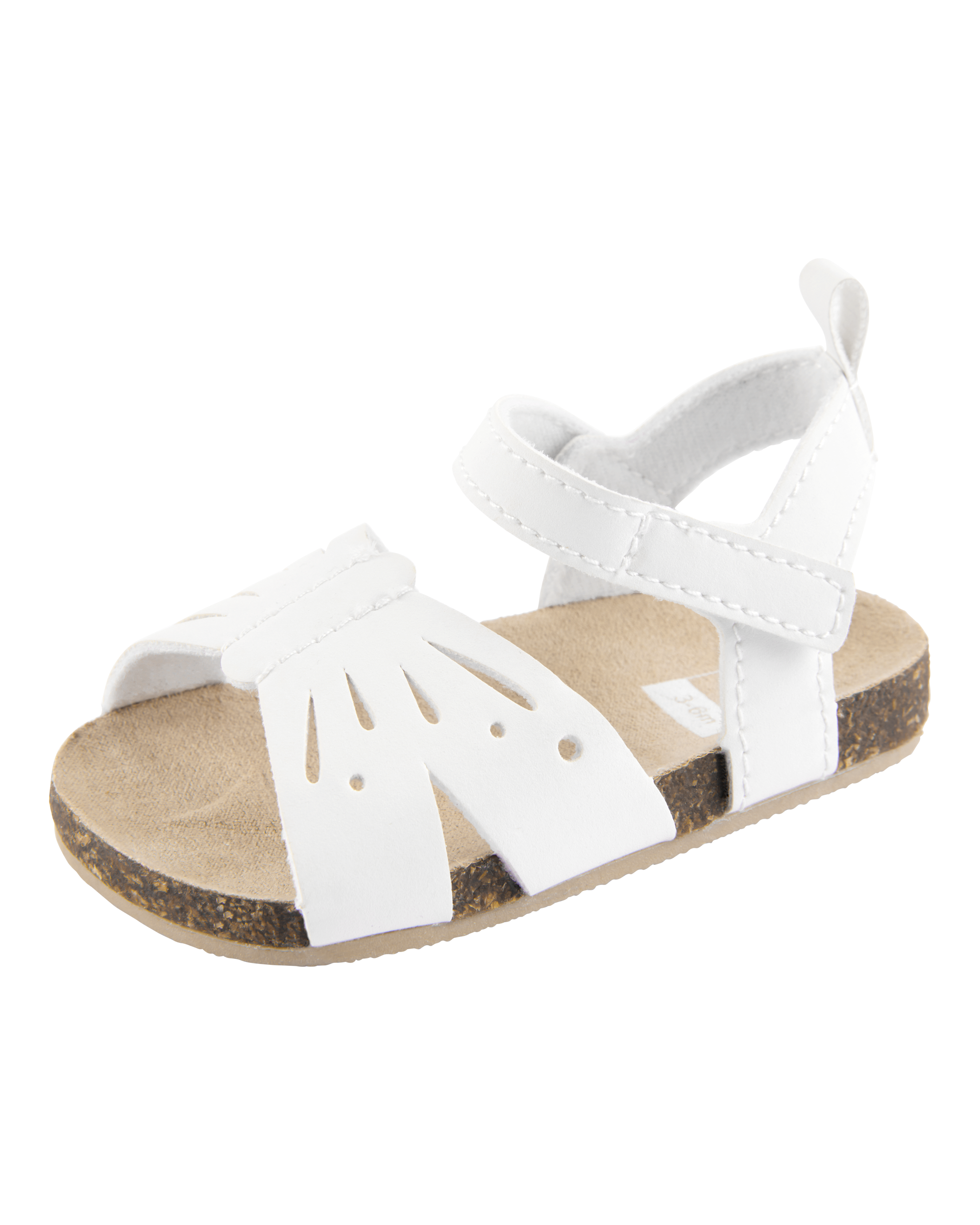 Baby Butterfly Faux Cork Sandals - White, image 6 of 7 slides