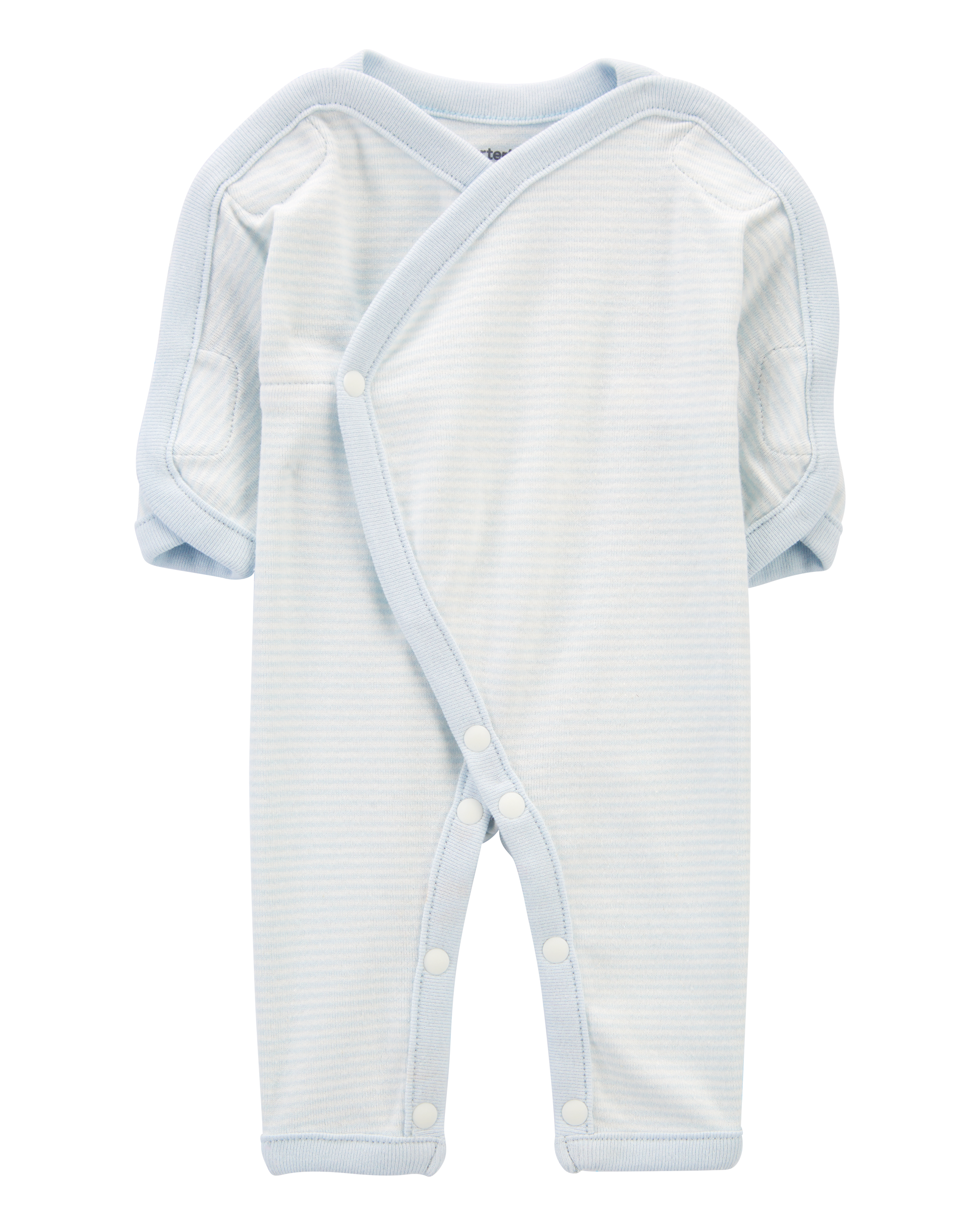 Baby Preemie Striped Cotton Sleep & Play Pajamas, image 1 of 7 slides