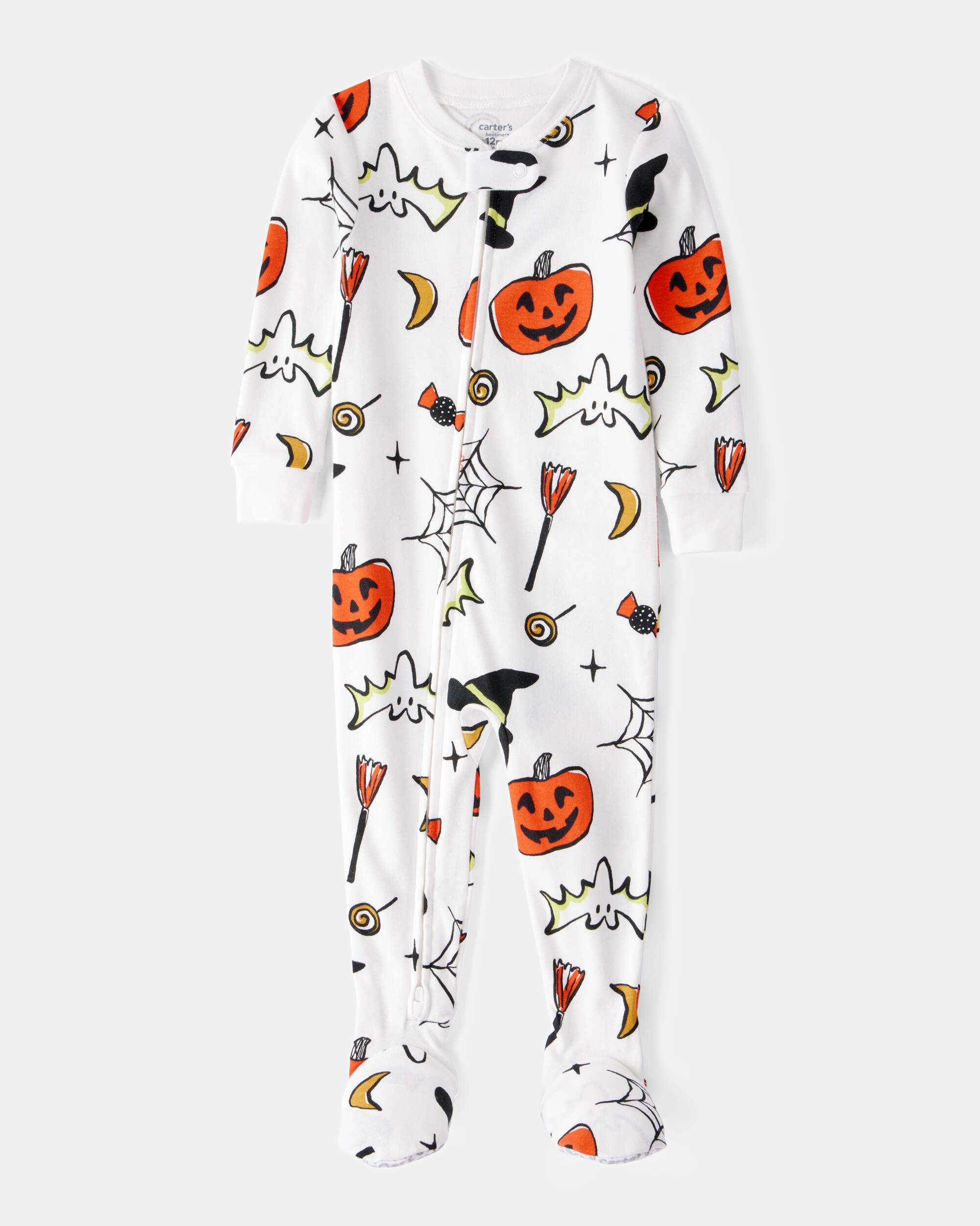 Baby 1-Piece Halloween 100% Snug Fit Cotton Footie Pajamas - Ivory, image 1 of 3 slides