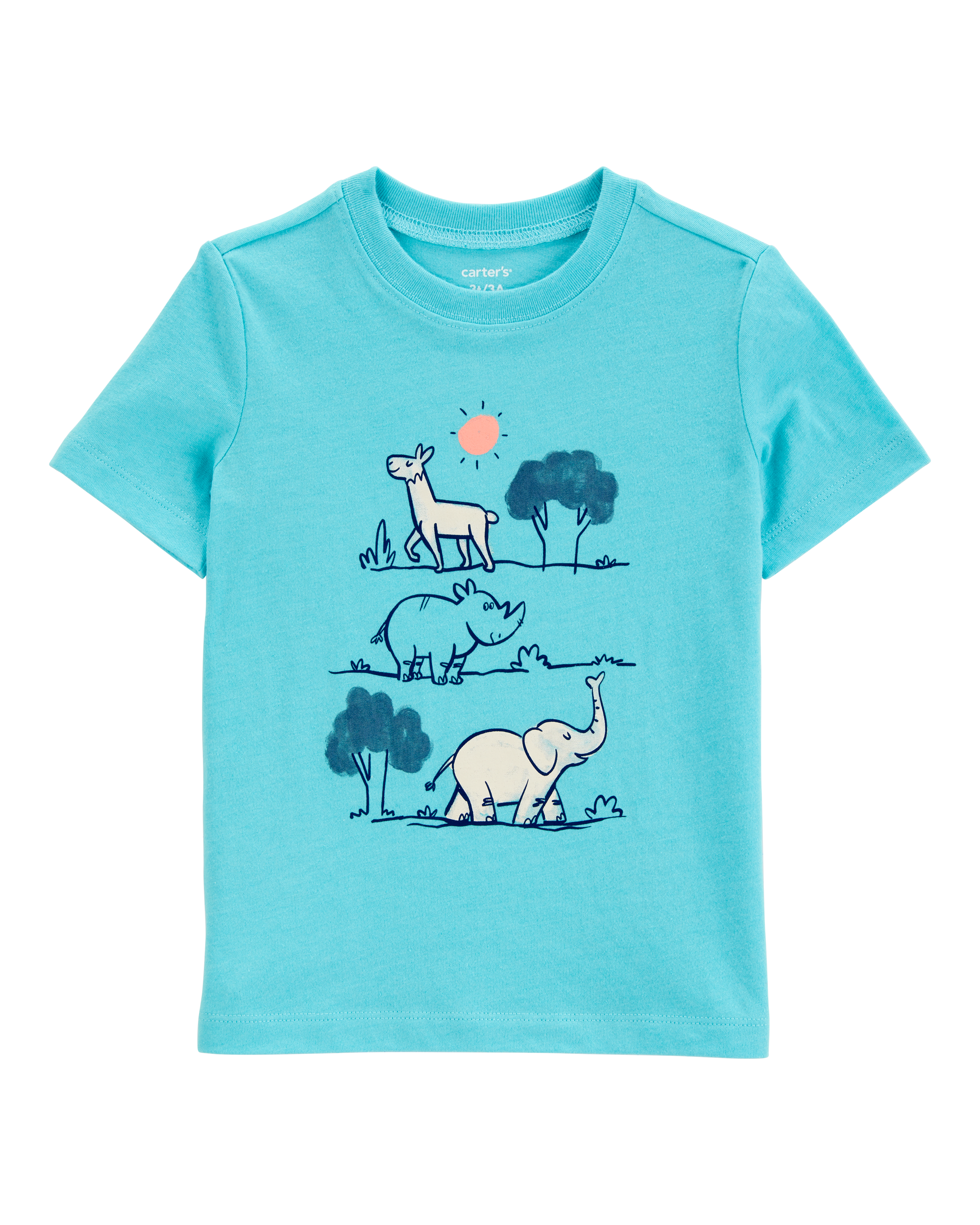 Toddler Boy Zoo Animals Short-Sleeve Graphic Tee - Blue, image 1 of 3 slides