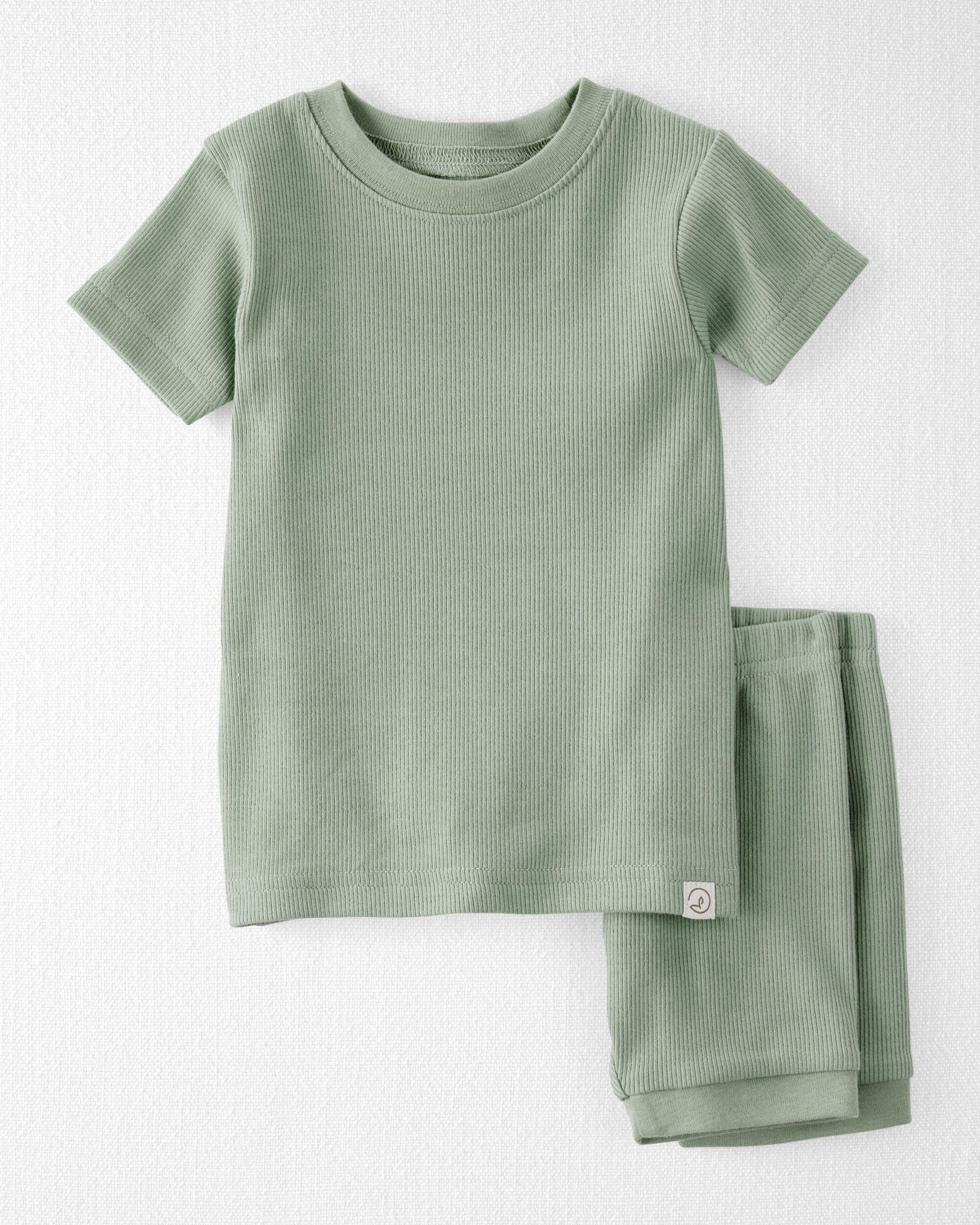 Baby Organic Cotton Ribbed Pajamas Set , image 1 of 4 slides