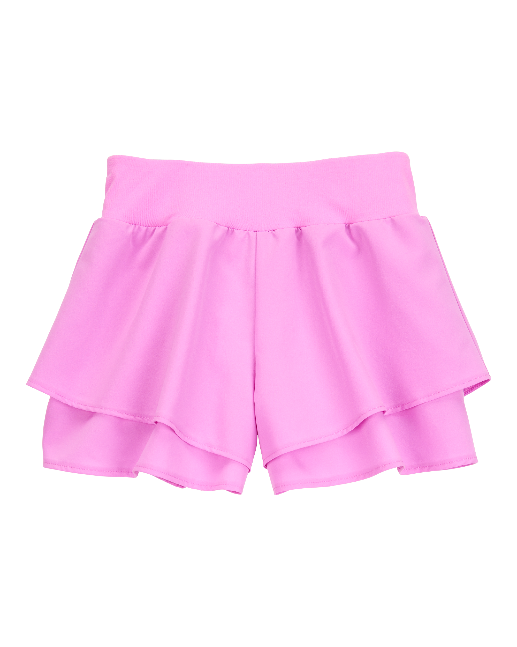 Kid 2-Piece Floral Active Racerback Tank & Flowy Layered Flip Short Set - Pink/Yellow, image 7 of 8 slides