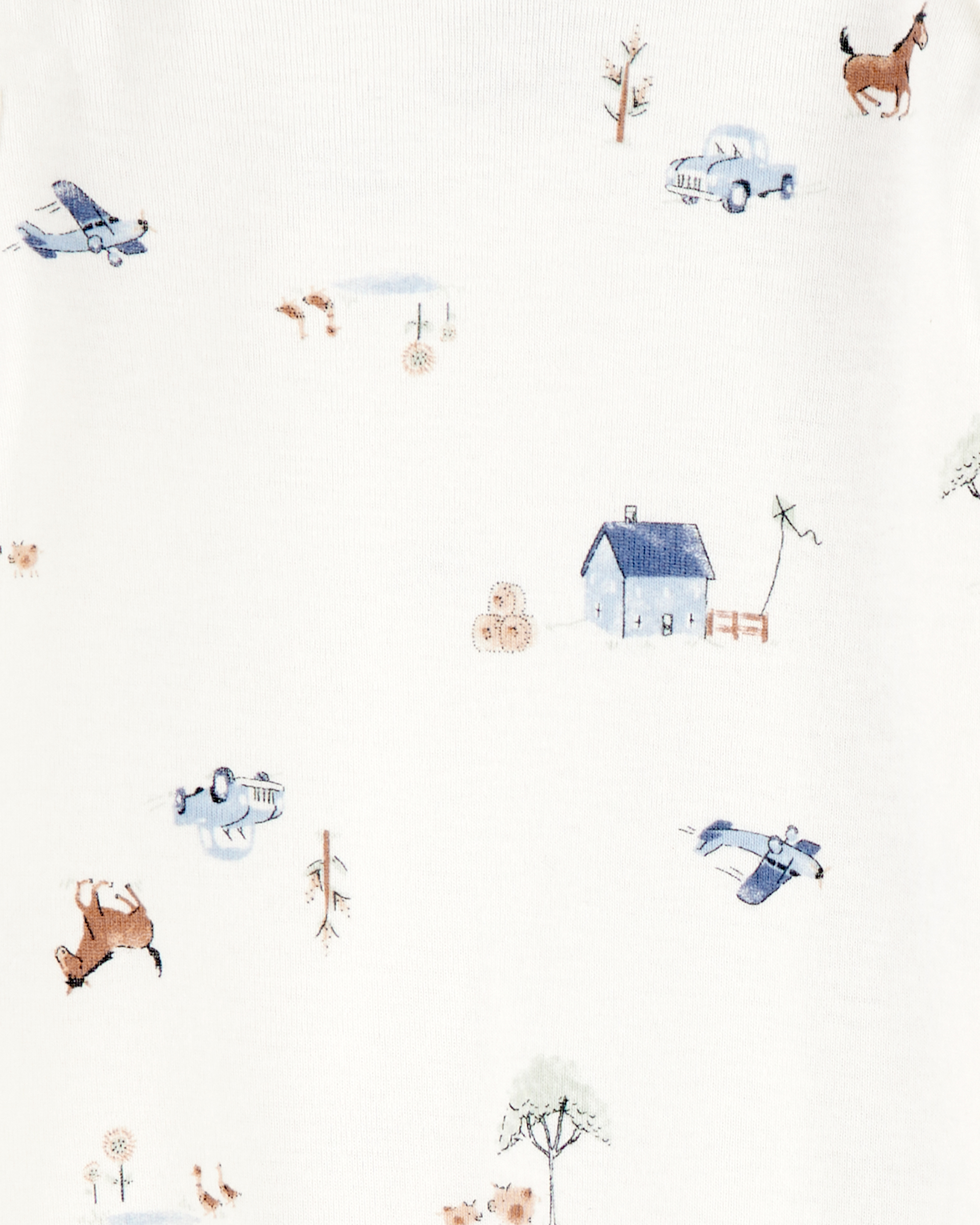 Baby 2-Pack Sleeper Gowns - Blue/White, image 6 of 7 slides