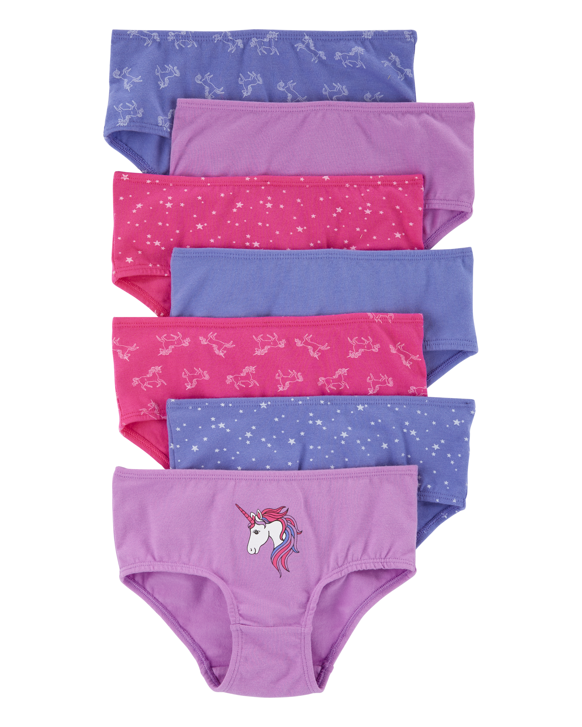 Toddler 7-Pack Unicorn Brief Stretch Cotton Undies, image 1 of 3 slides