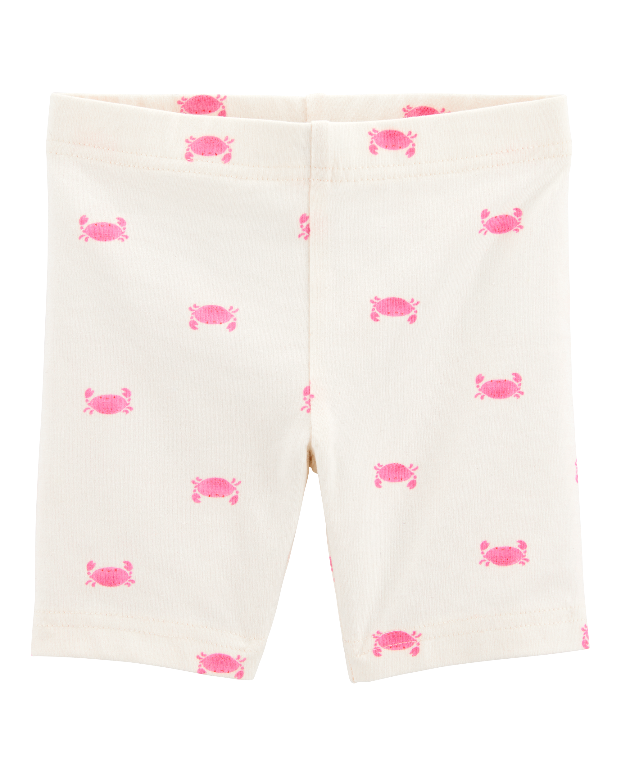 Toddler Girl Crab Print Bike Shorts - Ivory, image 1 of 6 slides