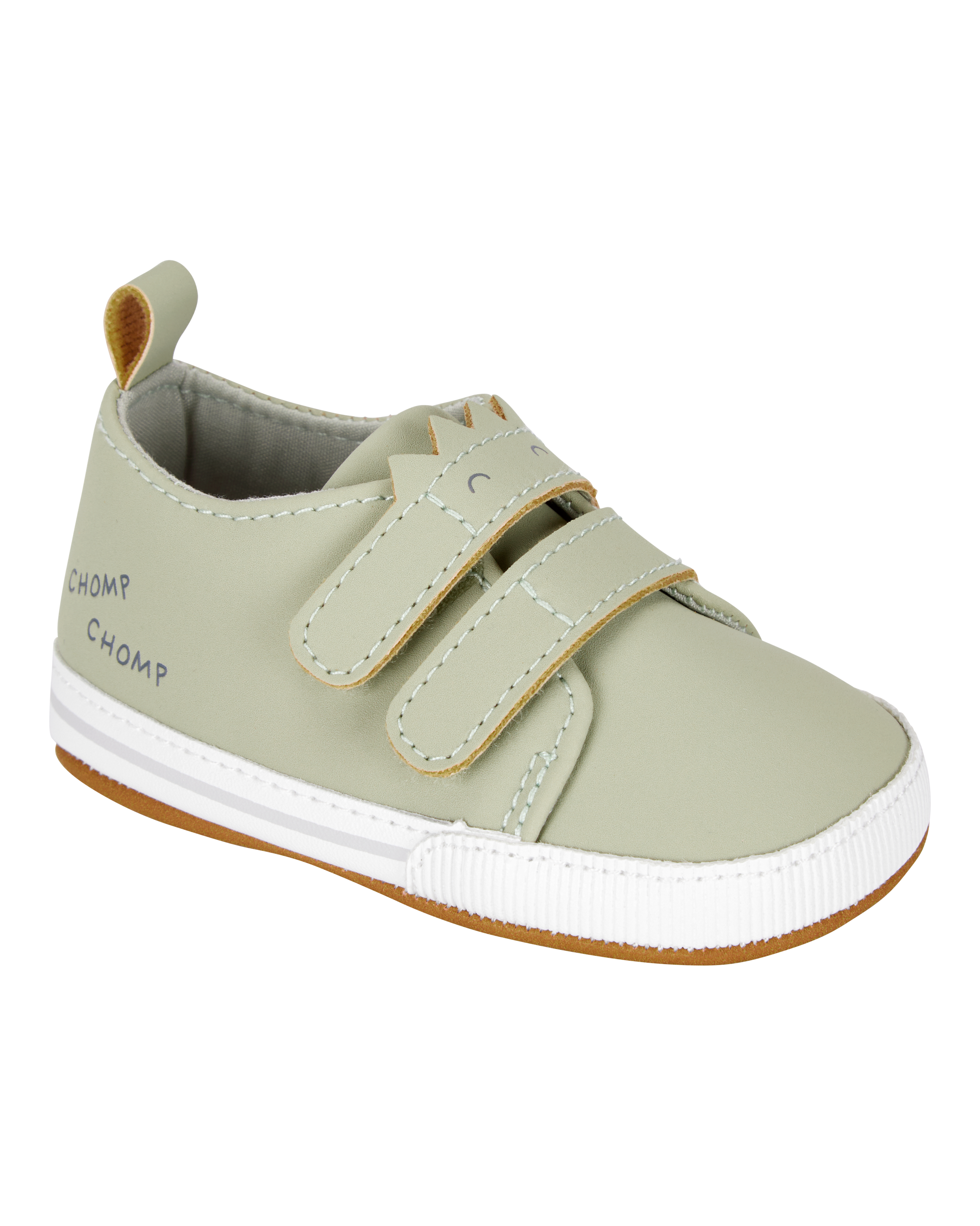 Baby Dinosaur Slip-On Shoes - Olive, image 1 of 7 slides