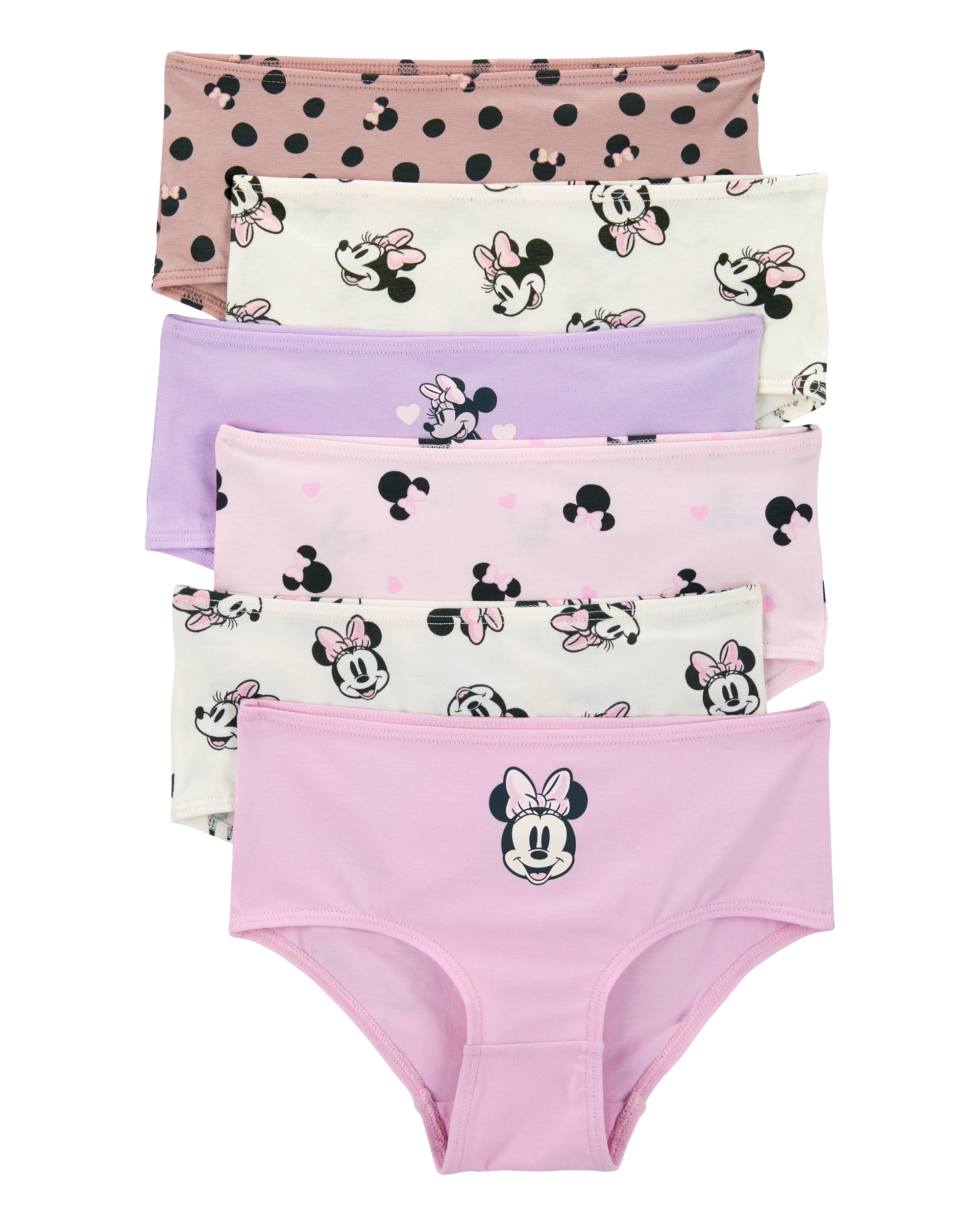 Toddler 6-Pack Minnie Mouse Brief Stretch Cotton Underwear, image 1 of 3 slides