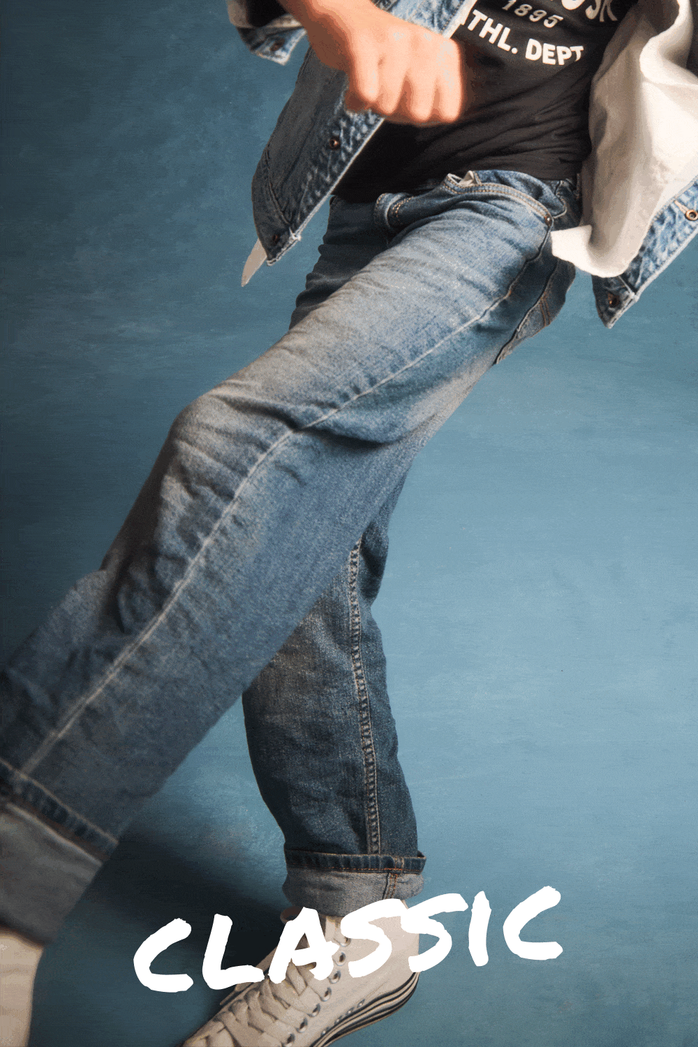 Kid Dark Wash Husky-Fit Classic Jeans