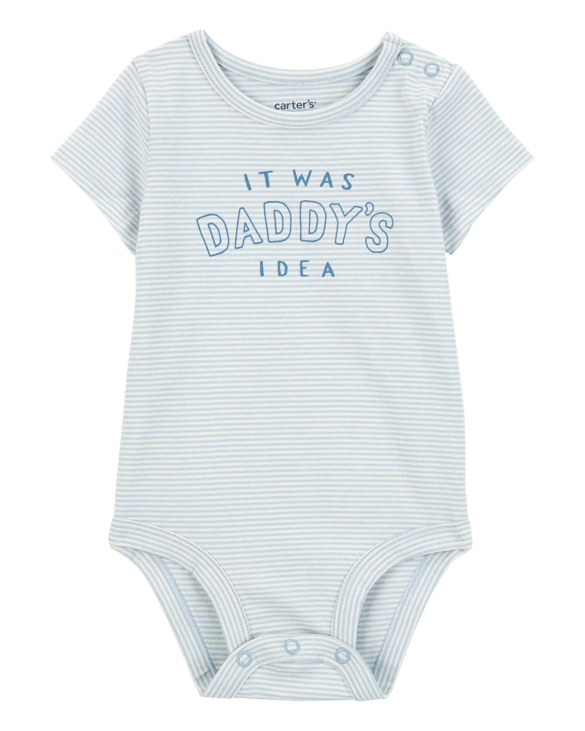 Baby "It Was Daddy's Idea" Short-Sleeve Bodysuit - Blue, image 1 of 3 slides