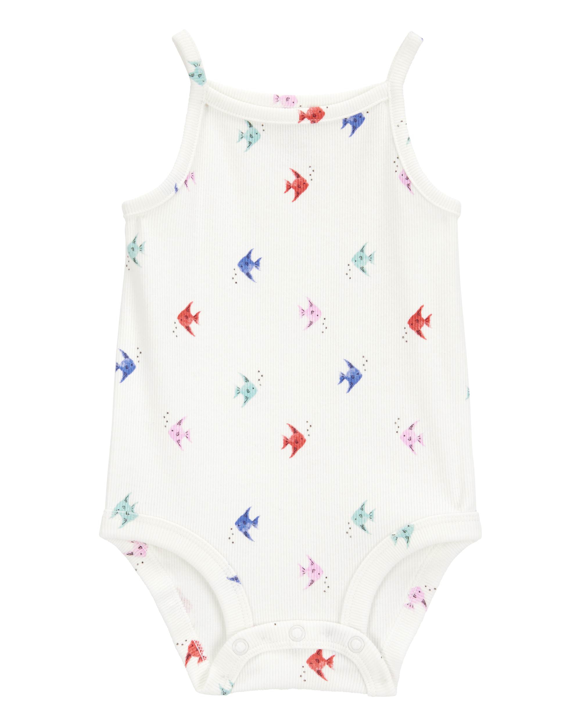 Baby Fish Print Sleeveless Bodysuit, image 1 of 3 slides