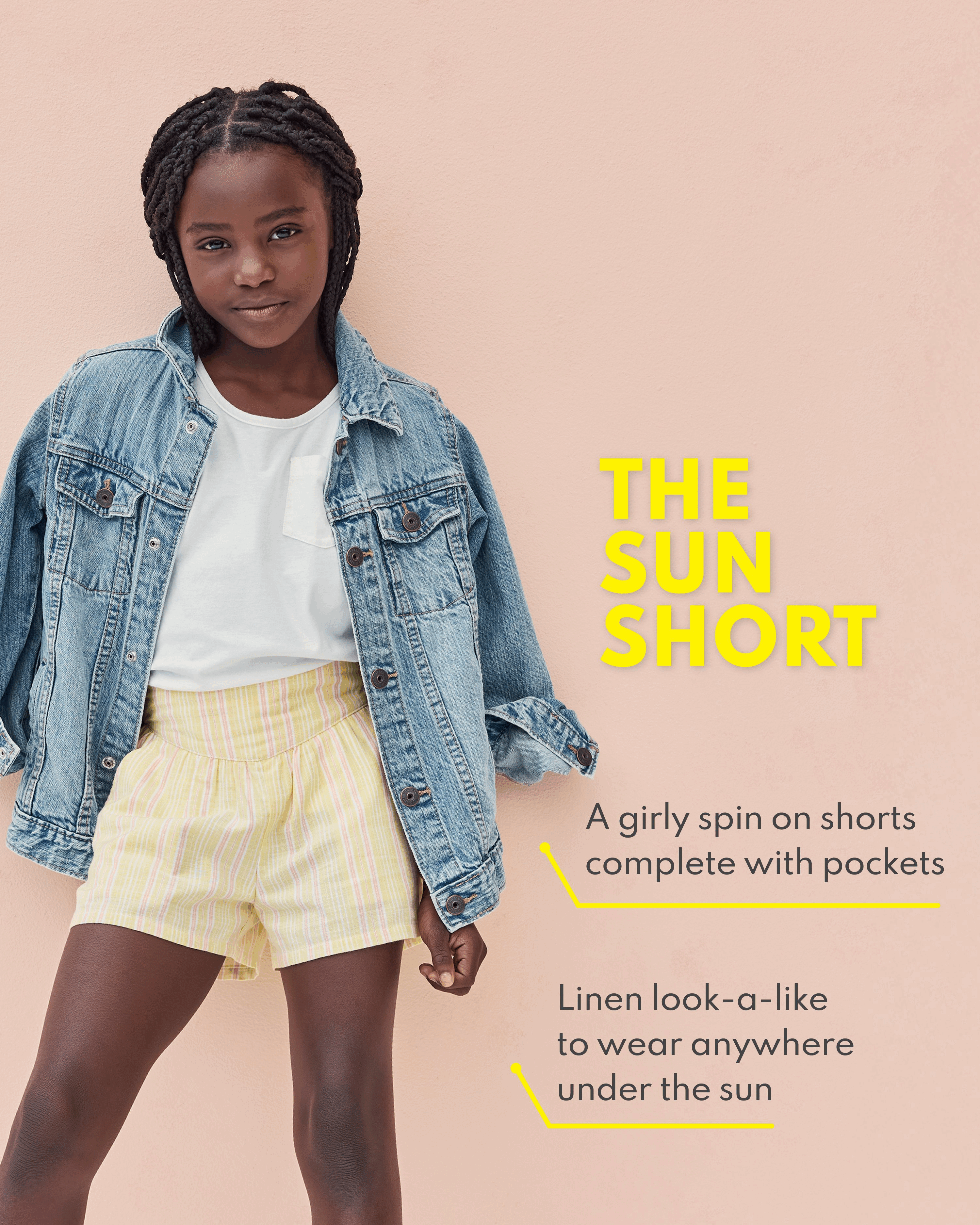 Kid Floral Sun Short - Pink