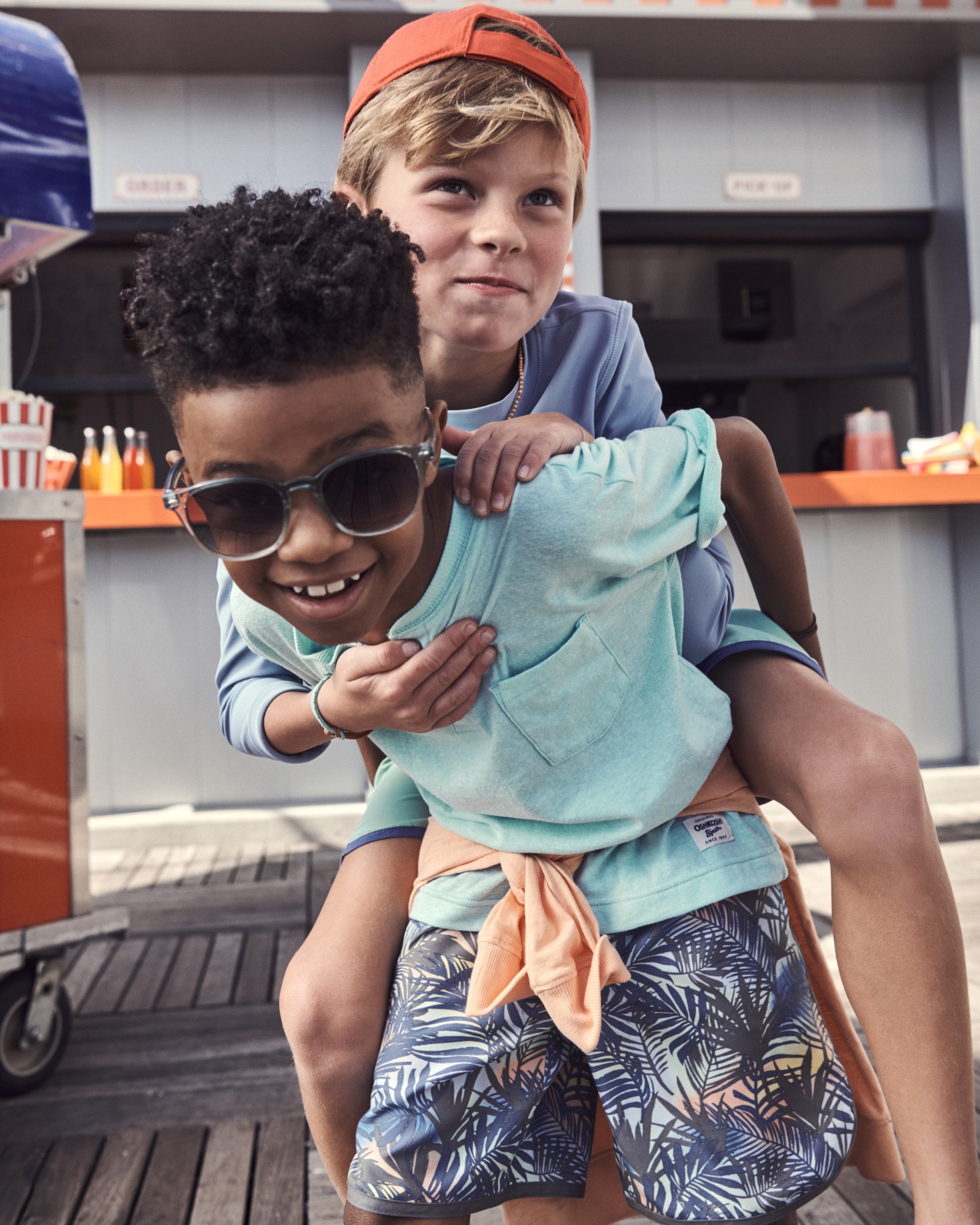 Kid Pocket Henley Tee - Turquoise, image 3 of 4 slides