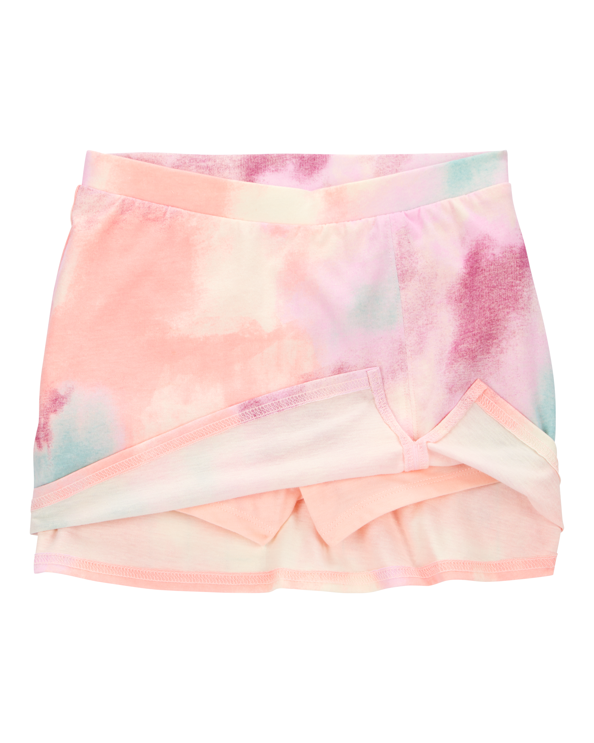 Girls Tie-Dye Pull-On Golf Skort - Pink/Blue, image 2 of 4 slides