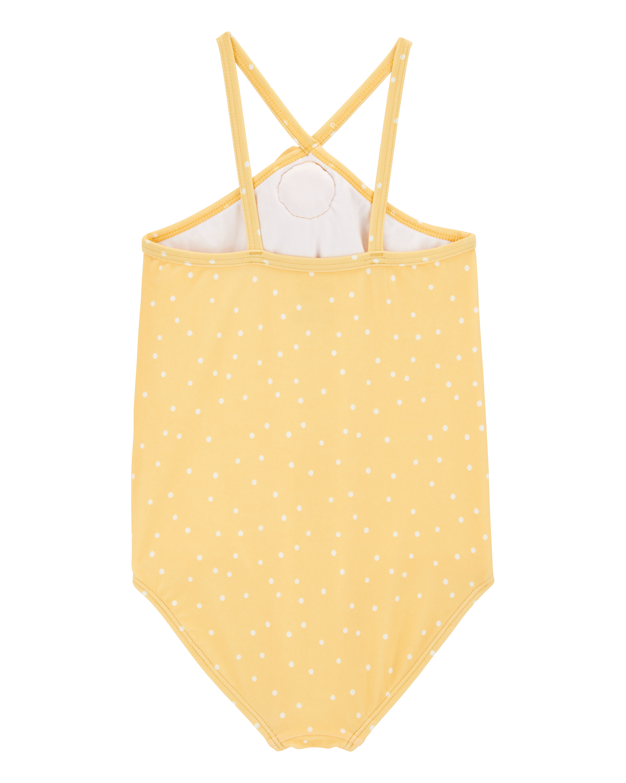 Toddler Girl 1-Piece Polka Dot Swimsuit - Gold, image 2 of 4 slides