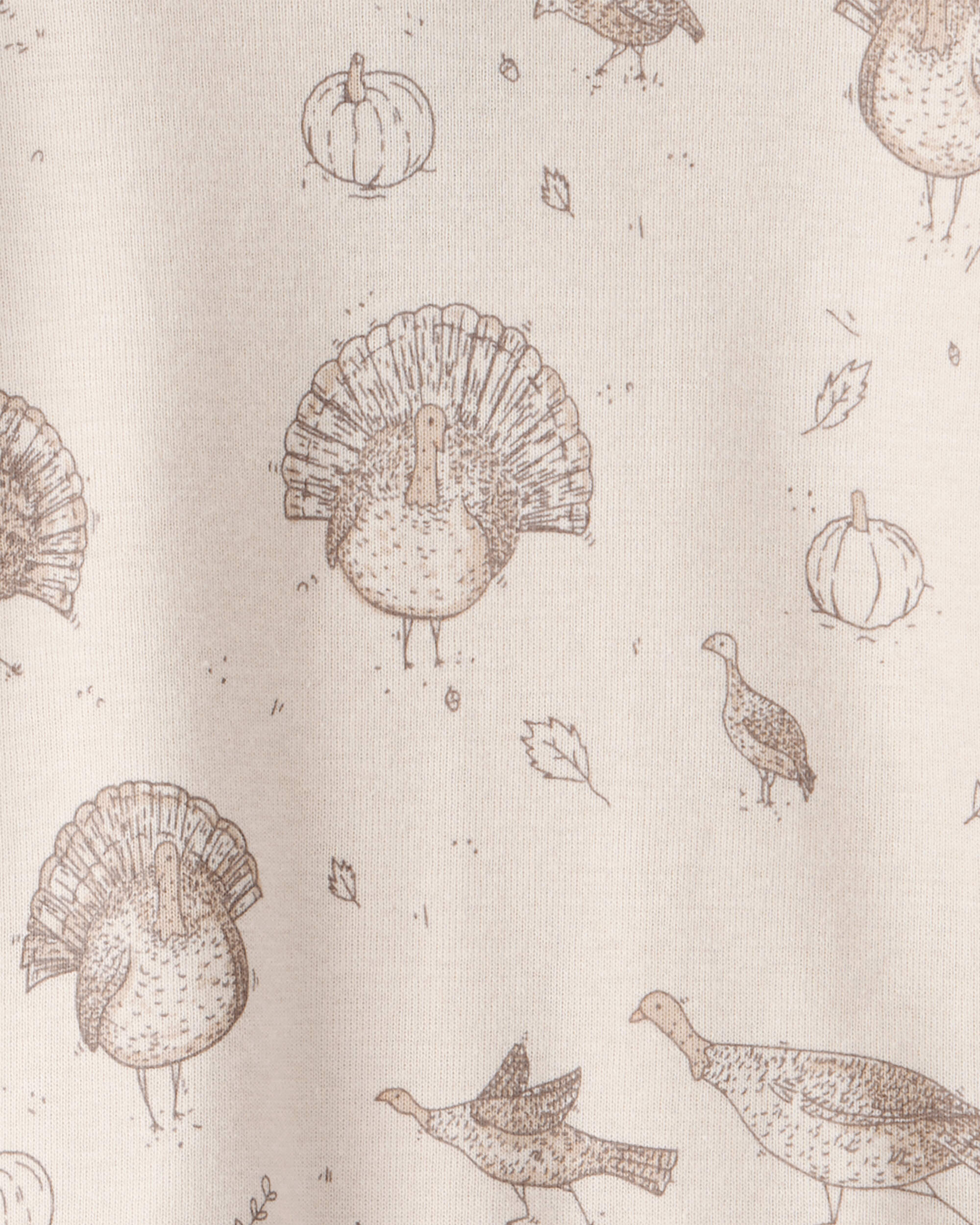 Baby Organic Cotton Pajamas in Turkey Gobbler Print, image 3 of 5 slides