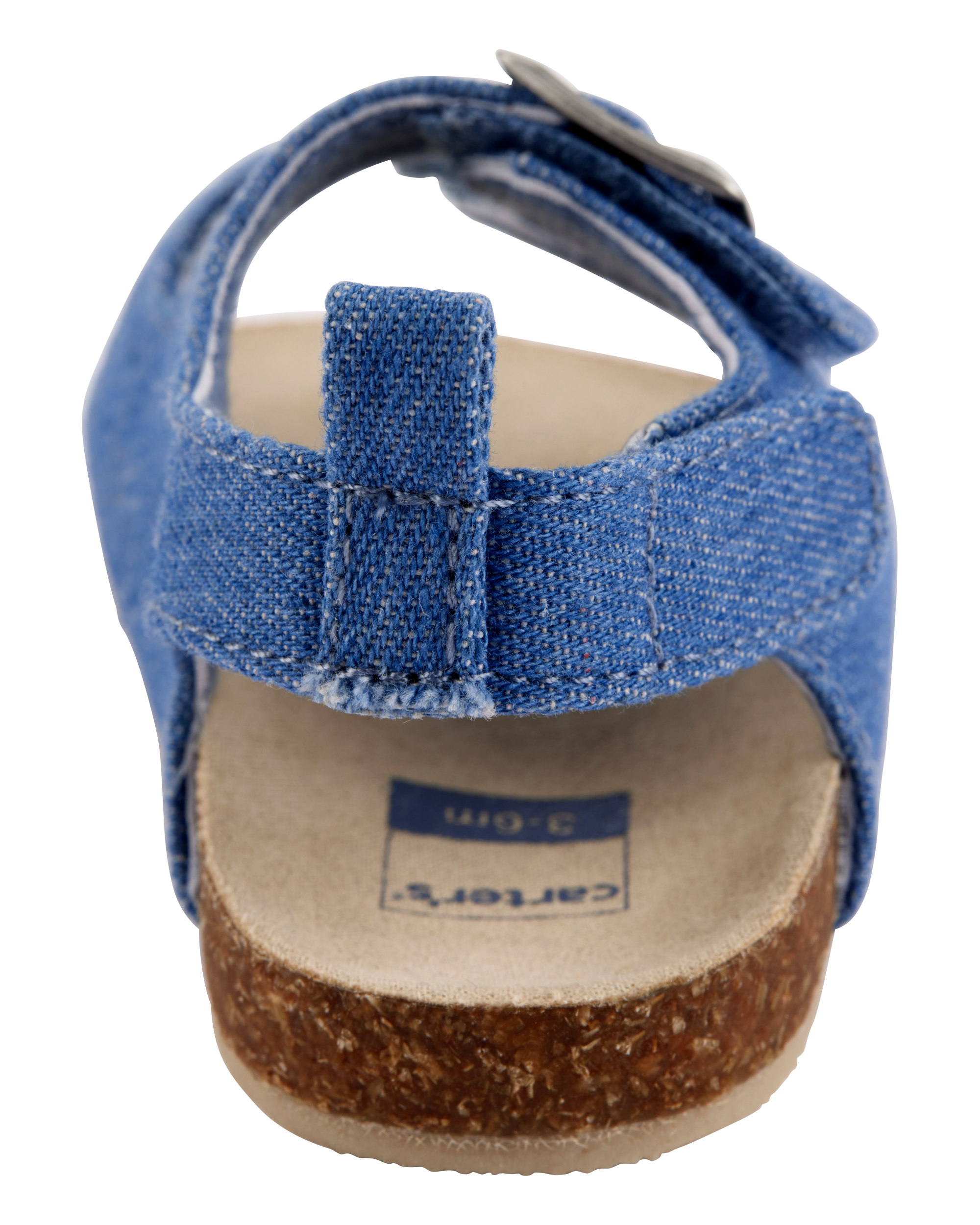 Baby Chambray Buckle Faux Cork Sandals, image 3 of 7 slides