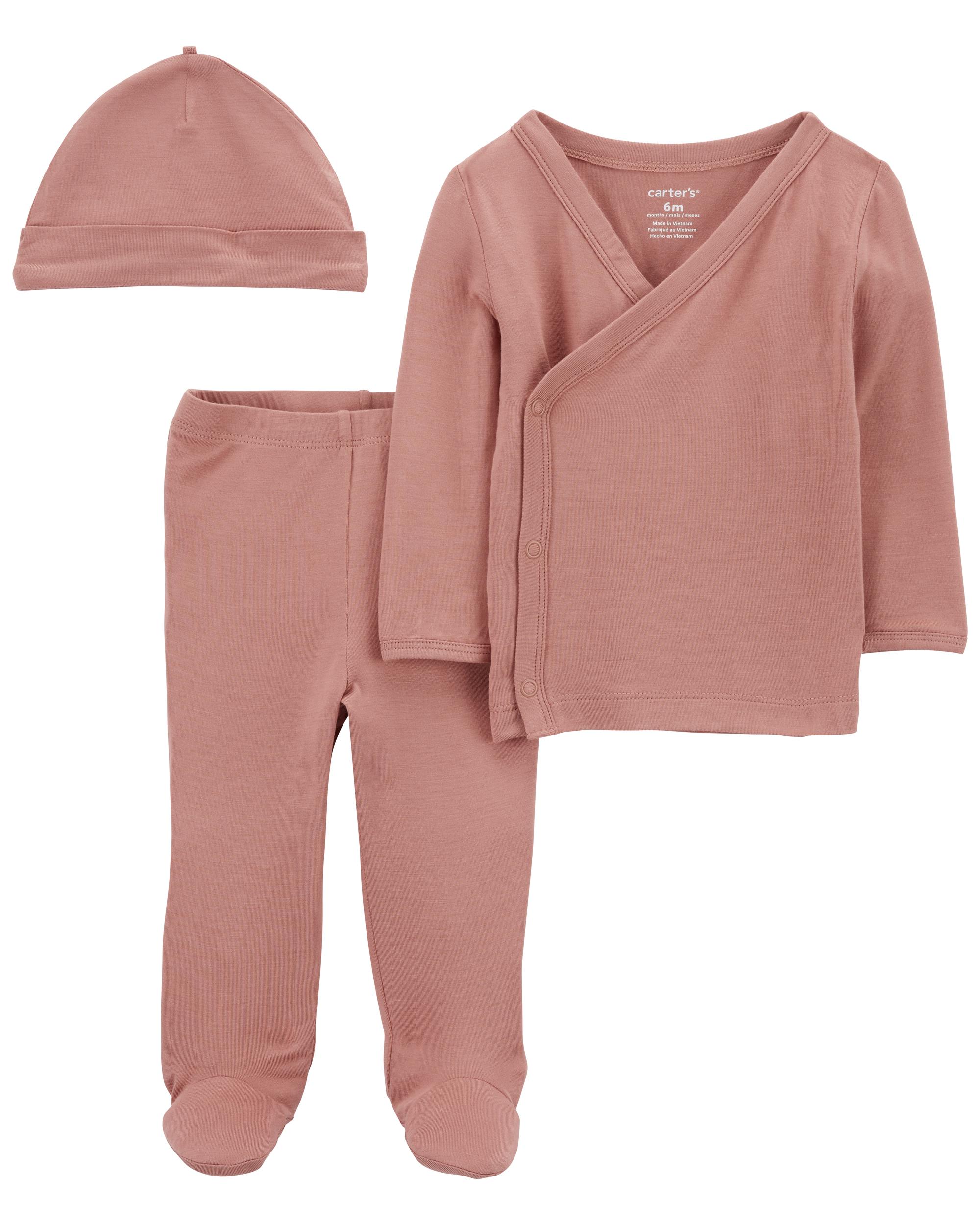 Pink Baby 3-Piece PurelySoft Side-Snap Set | carters.com