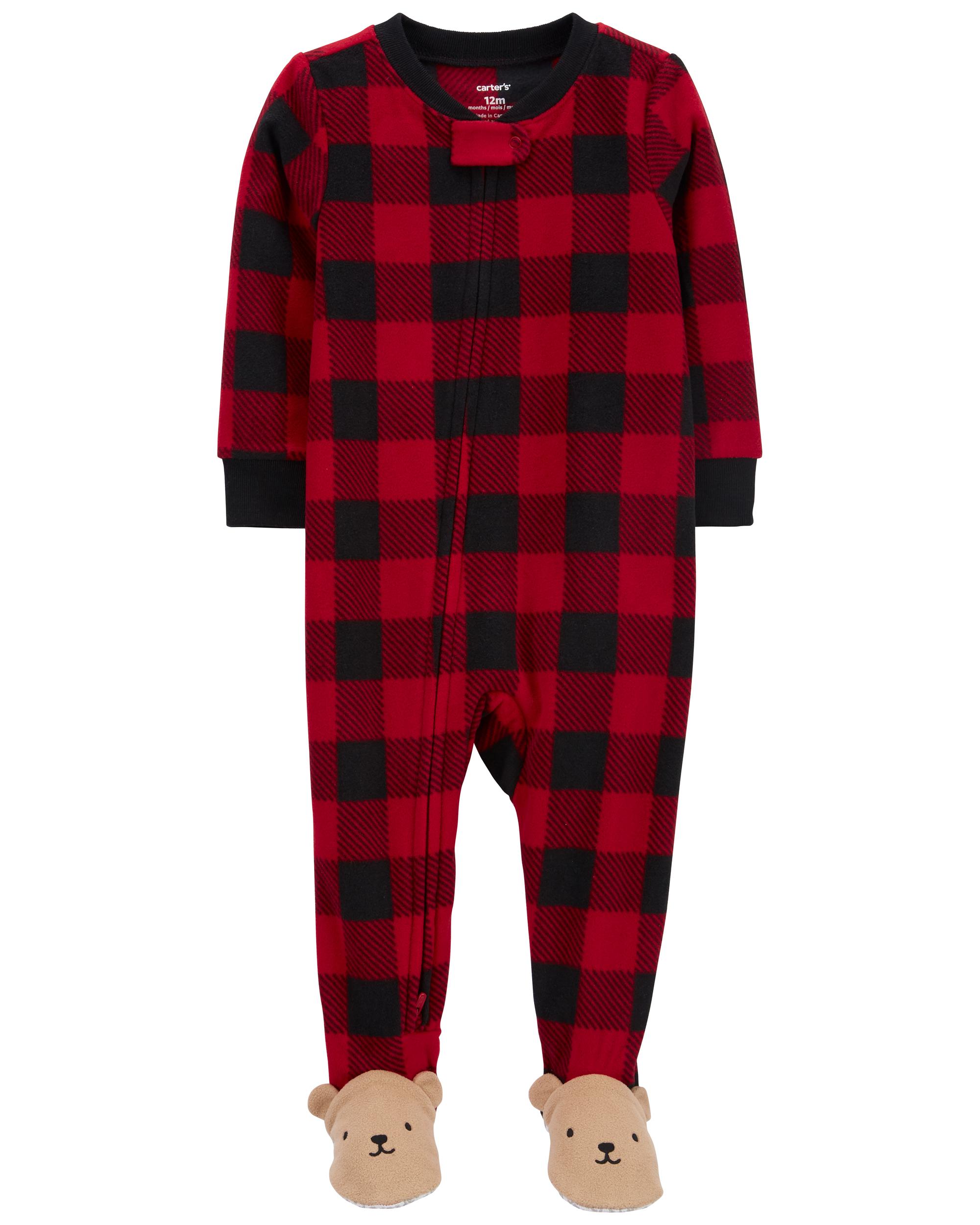 Baby 2-Pack 1-Piece Fleece Footie Pajamas, image 3 of 5 slides