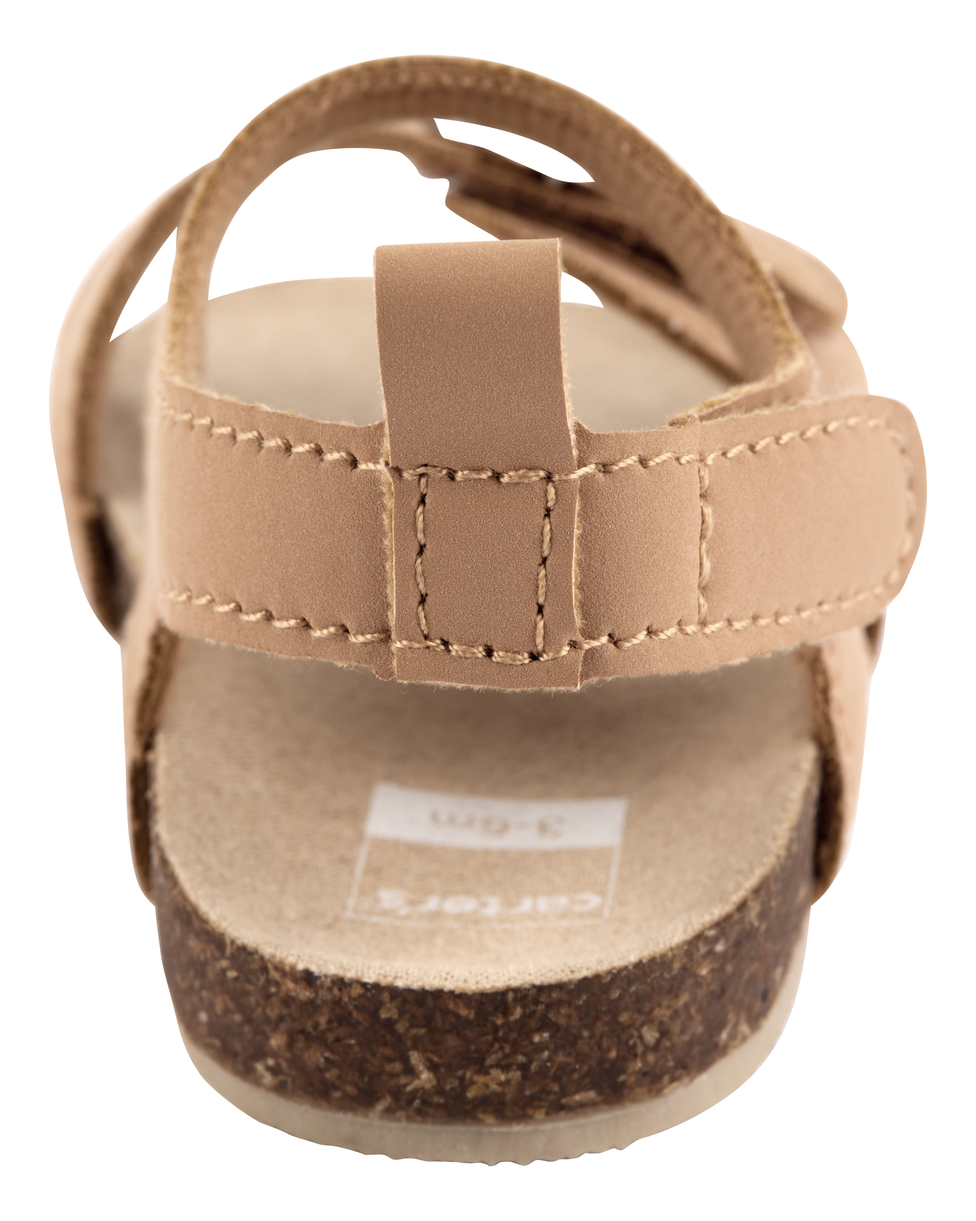 Baby Floral Buckle Faux Cork Sandals - Brown, image 3 of 7 slides
