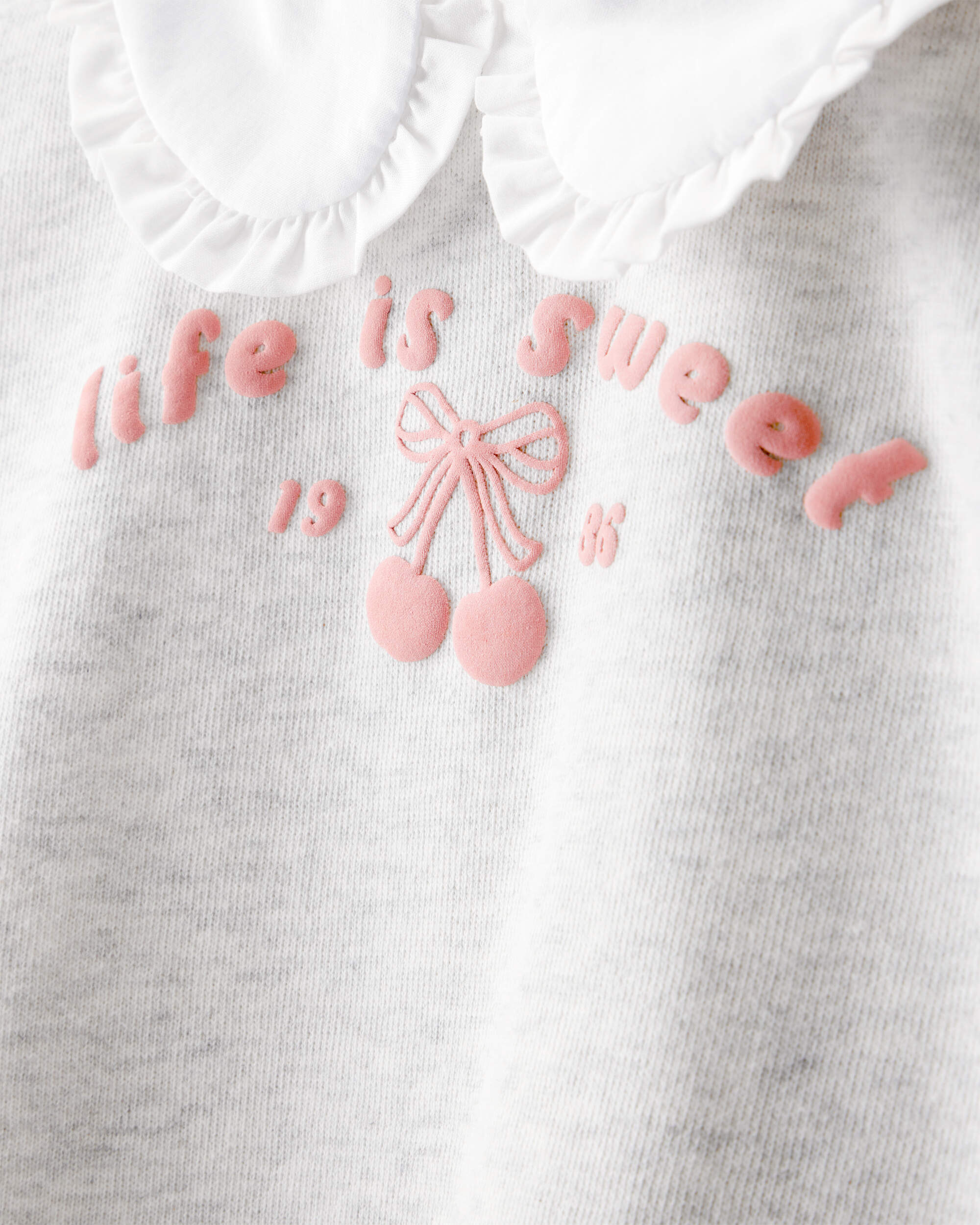 Toddler Girl Cherry French Terry Short-Sleeve Graphic Tee - White, image 3 of 5 slides