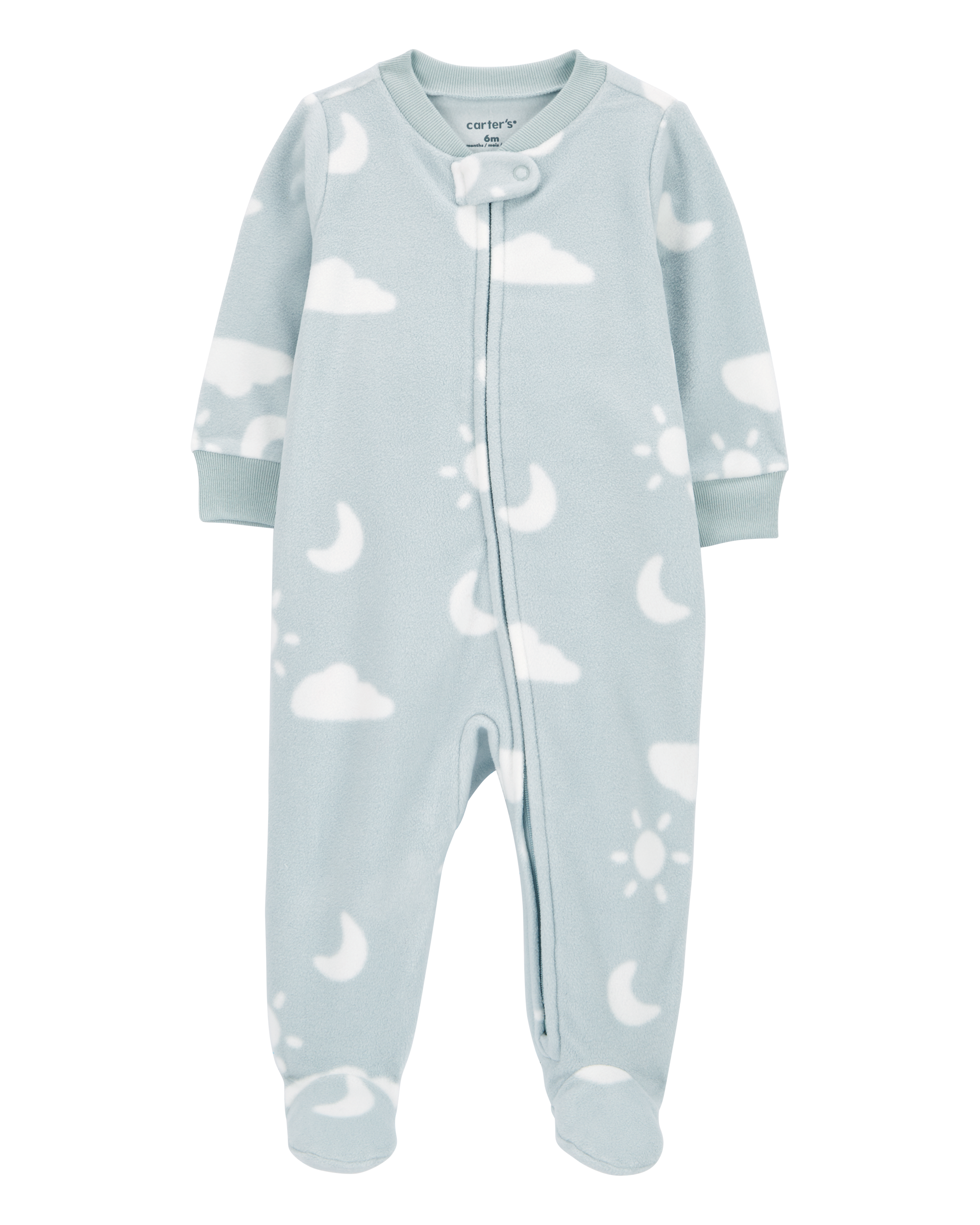 Baby Cloud Fleece Zip-Up Footie Sleep & Play Pajamas, image 1 of 4 slides