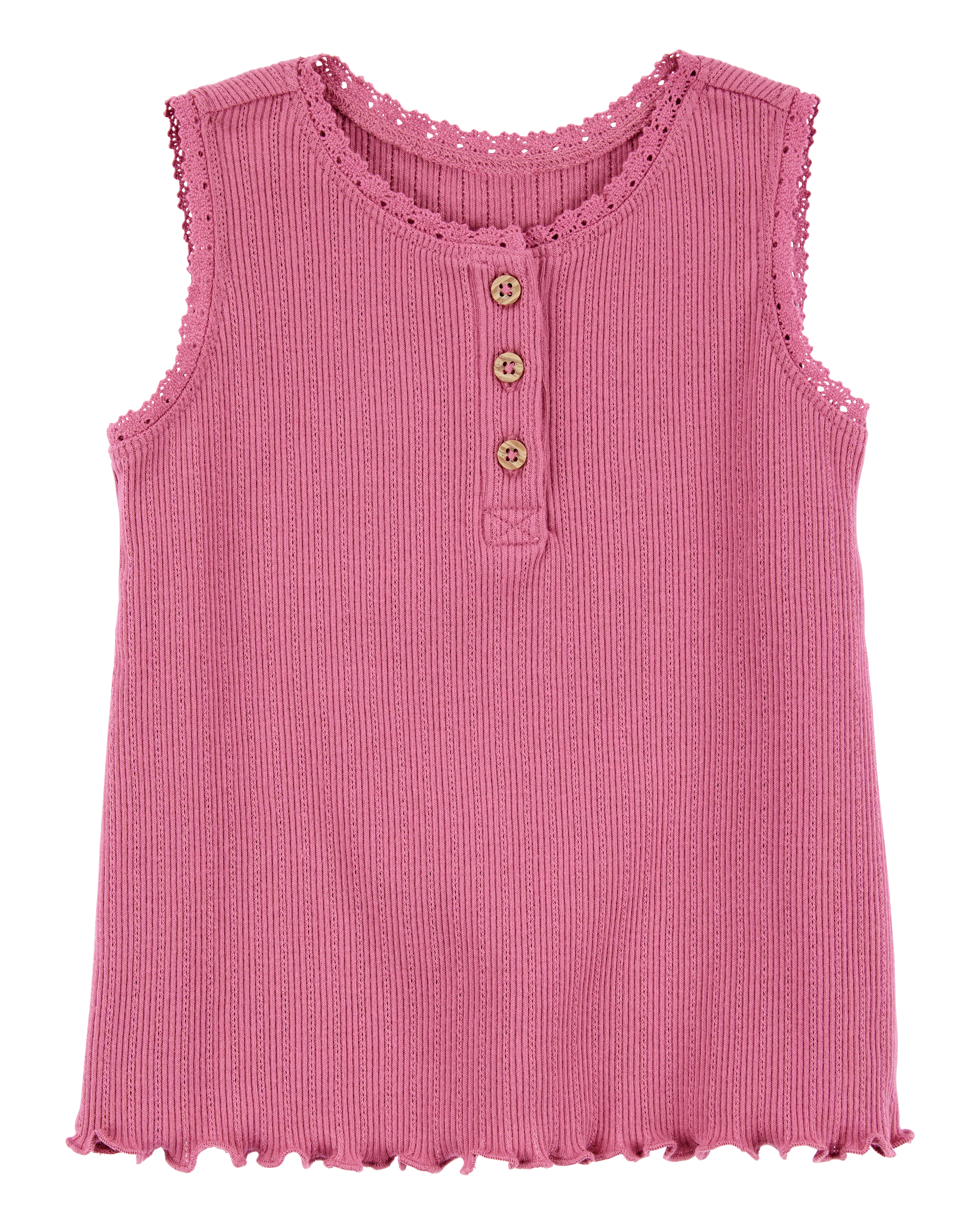 Baby Rib Tank Top - Pink, image 1 of 3 slides
