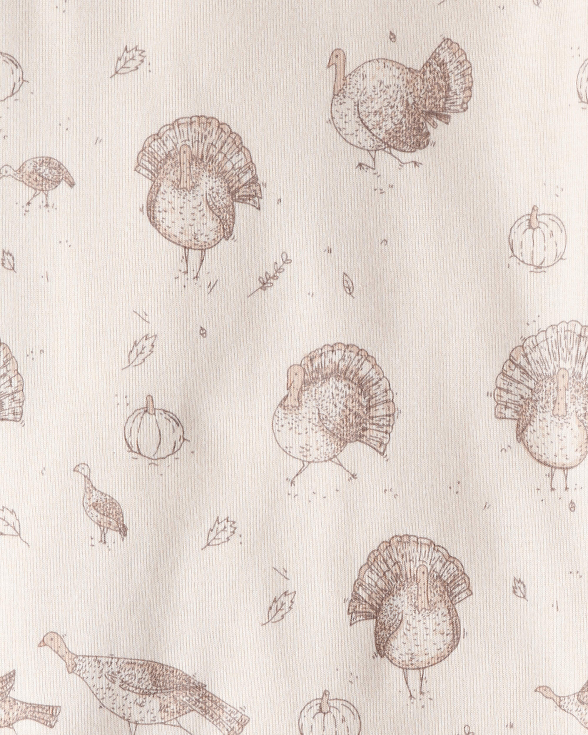 Kid Organic Cotton Pajamas in Turkey Gobbler Print, image 3 of 5 slides