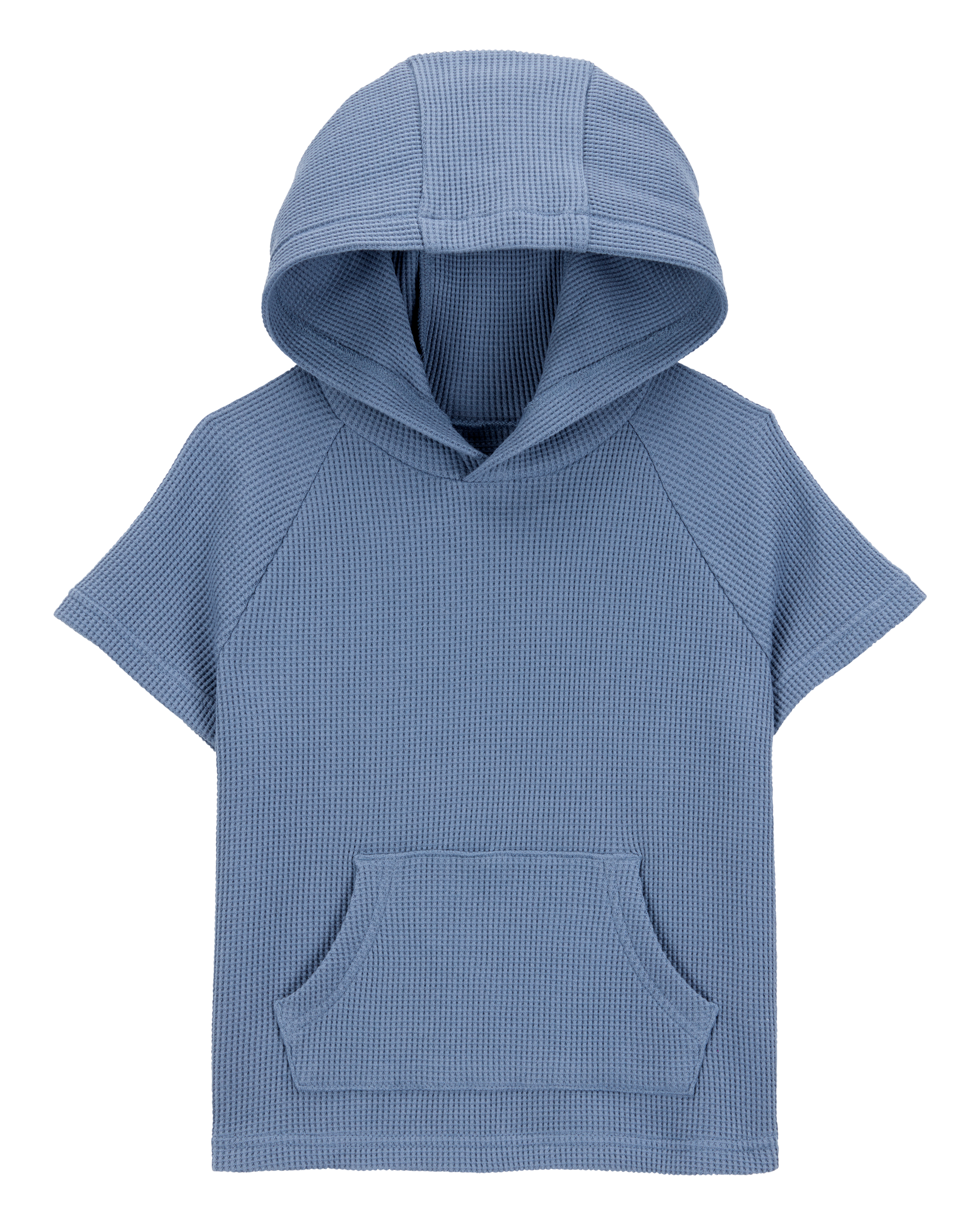 Toddler Waffle Knit Hooded Pullover - Blue, image 1 of 3 slides
