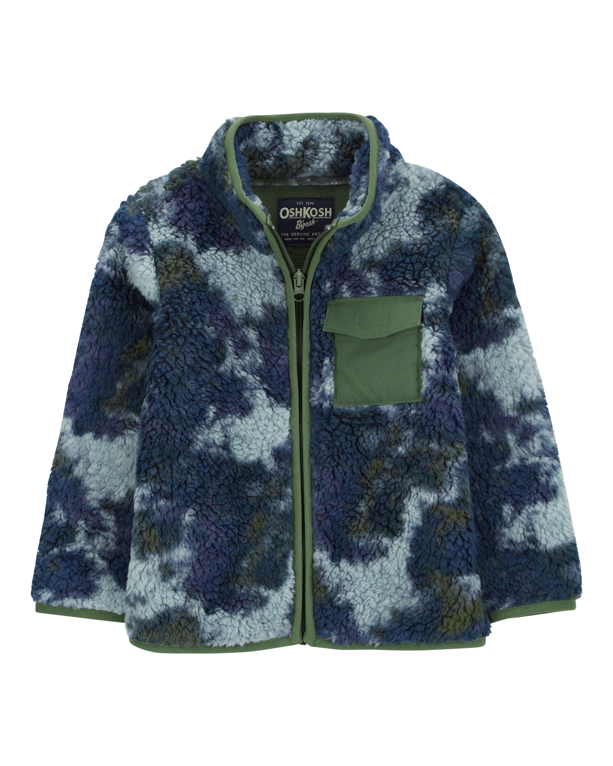 Baby Tie Dye Fleece Knit Jacket - Navy, image 1 of 4 slides