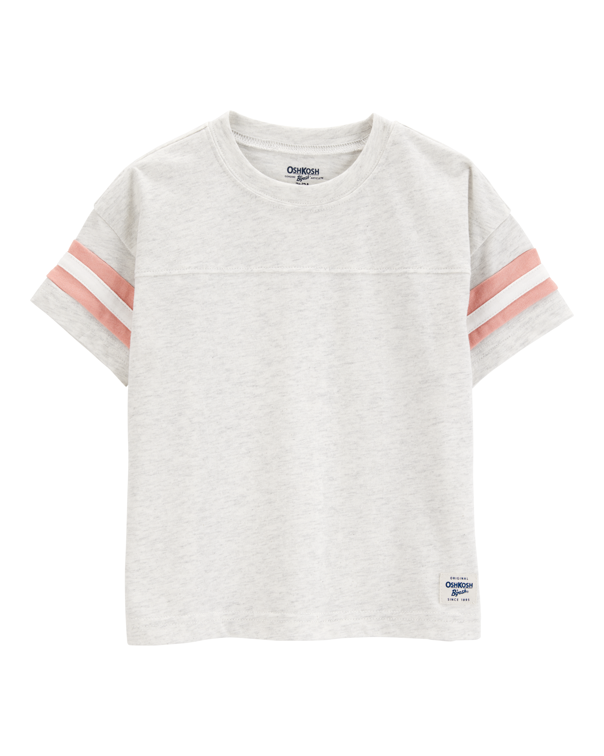 Baby Short-Sleeve Striped Tee - Grey, image 1 of 3 slides