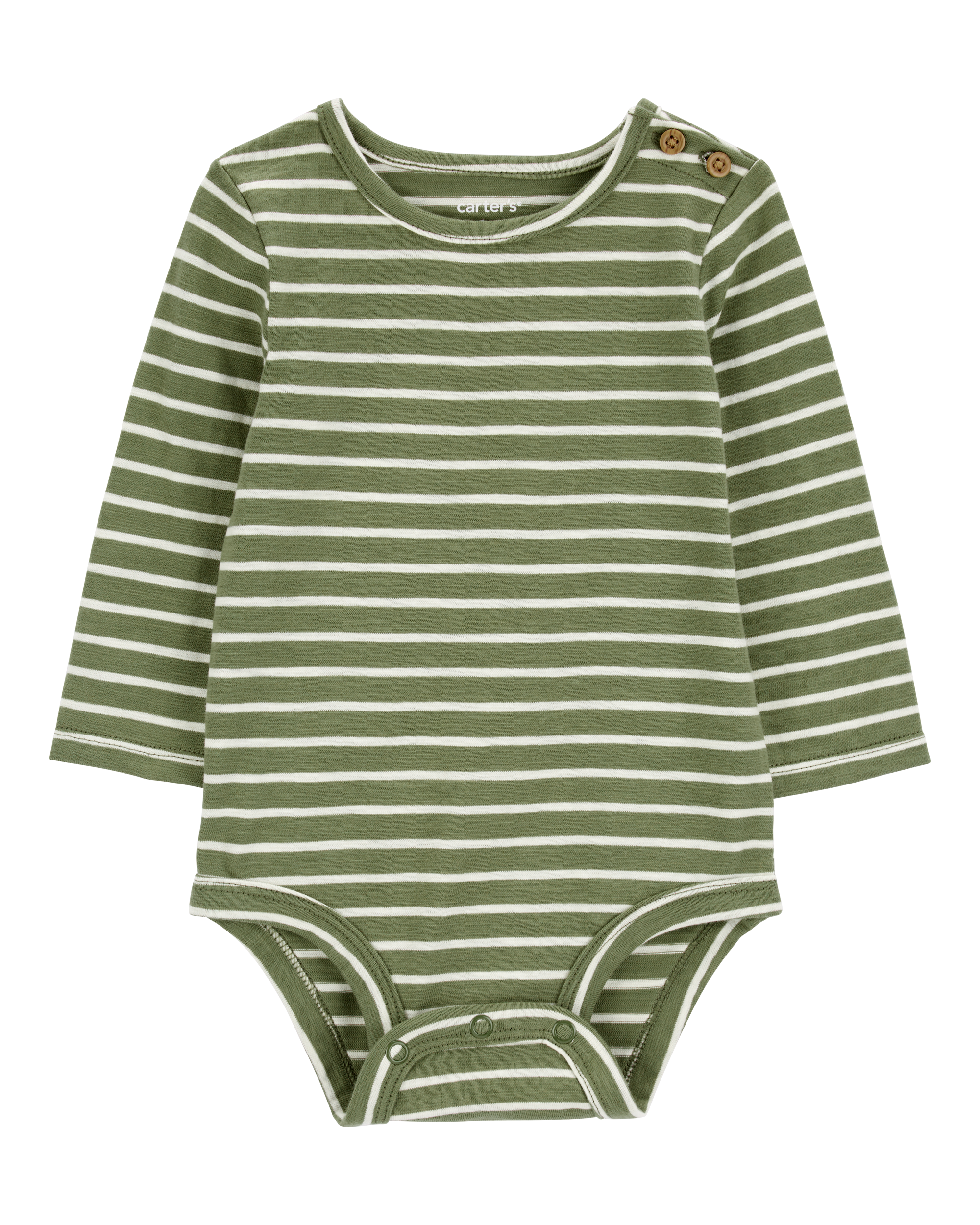 Baby Striped Long-Sleeve Bodysuit, image 1 of 3 slides