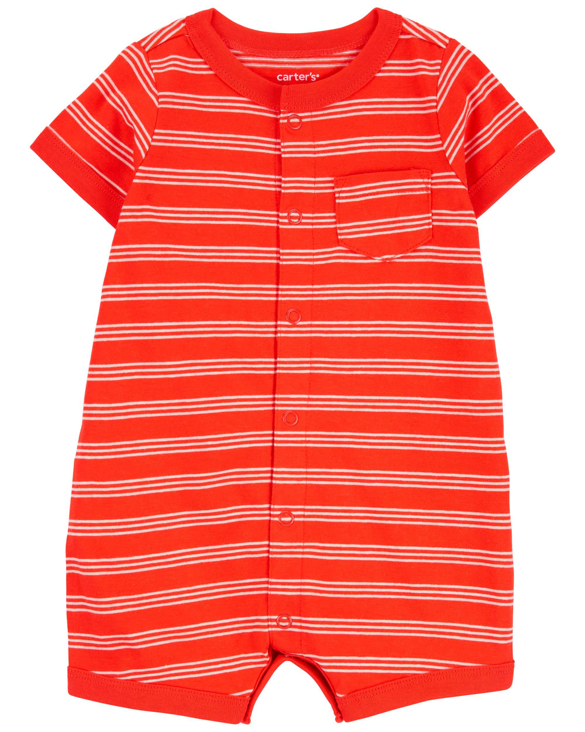 Baby Striped Snap-Up Romper