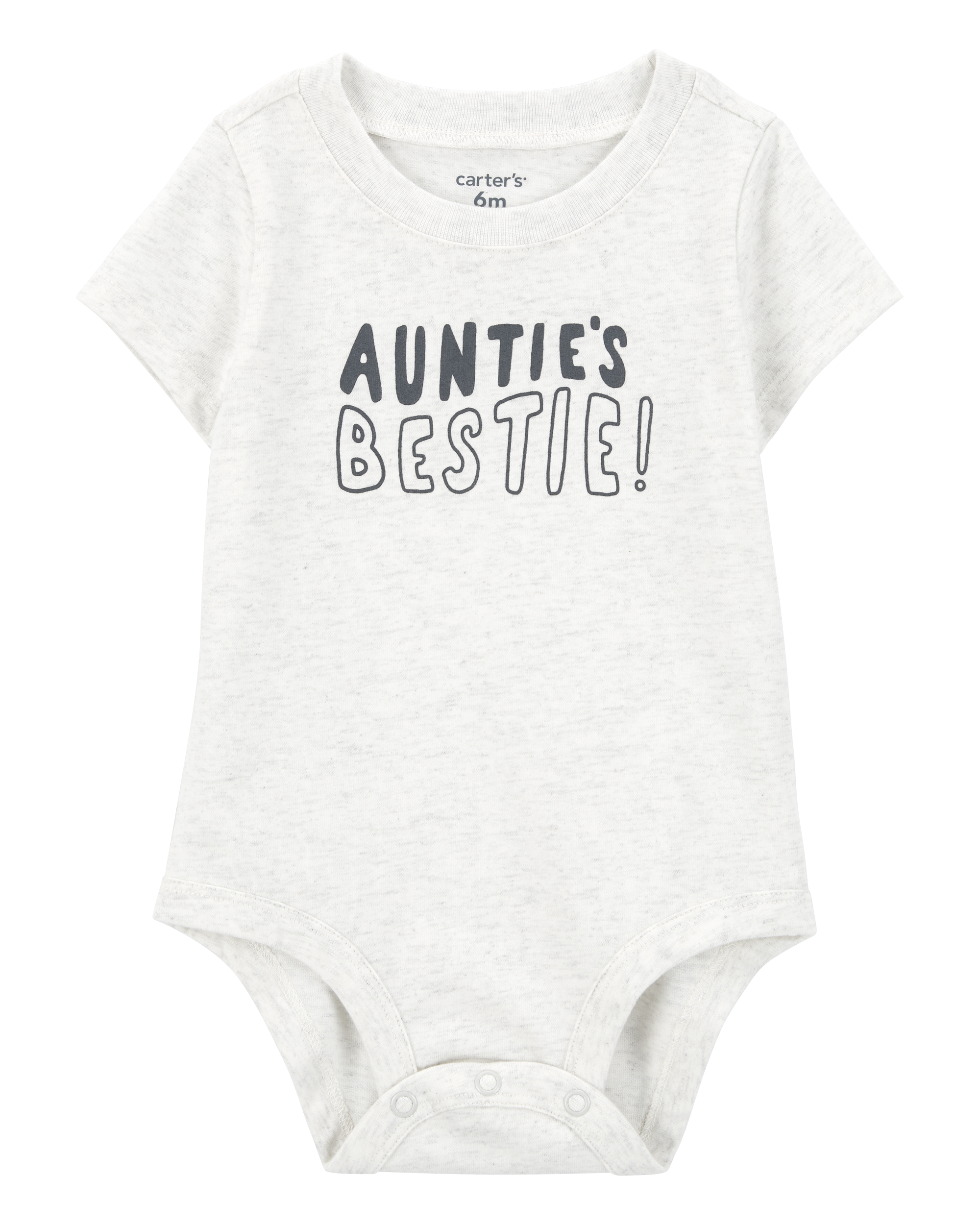 Baby "Auntie's Bestie" Short-Sleeve Bodysuit - Grey, image 1 of 3 slides