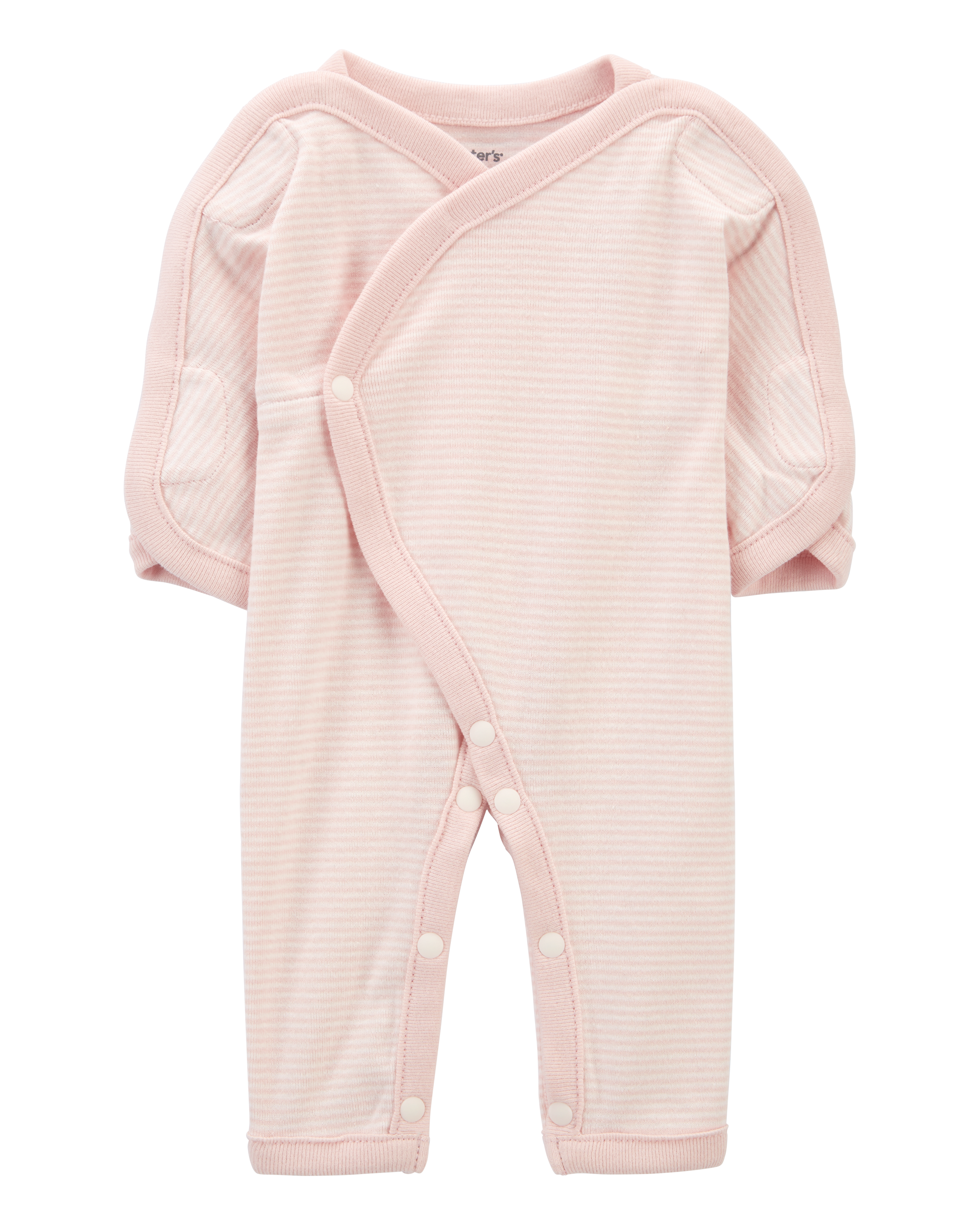 Baby Preemie Striped Cotton Sleep & Play Pajamas, image 1 of 7 slides