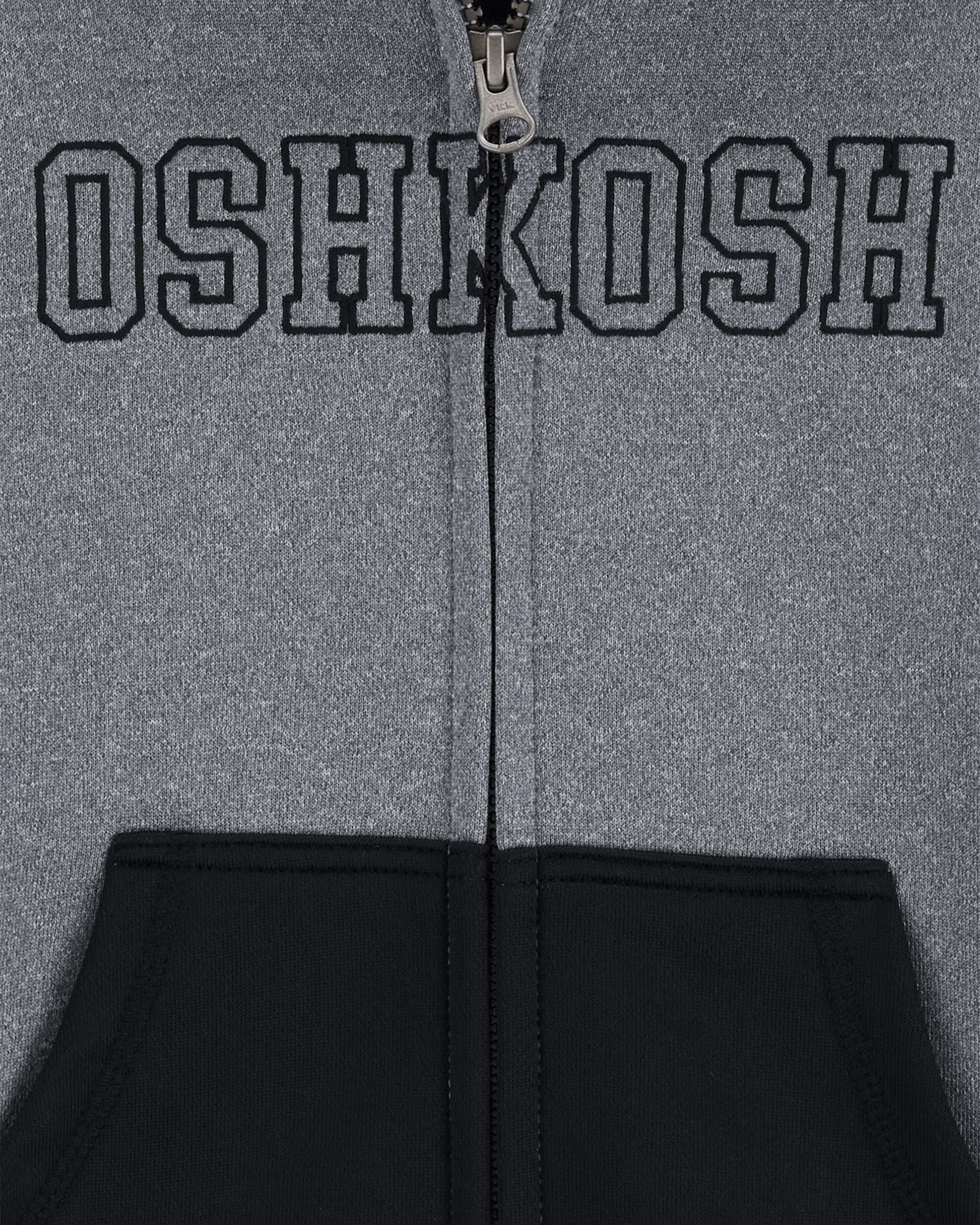 Grey Toddler OshKosh Logo Zip Jacket
