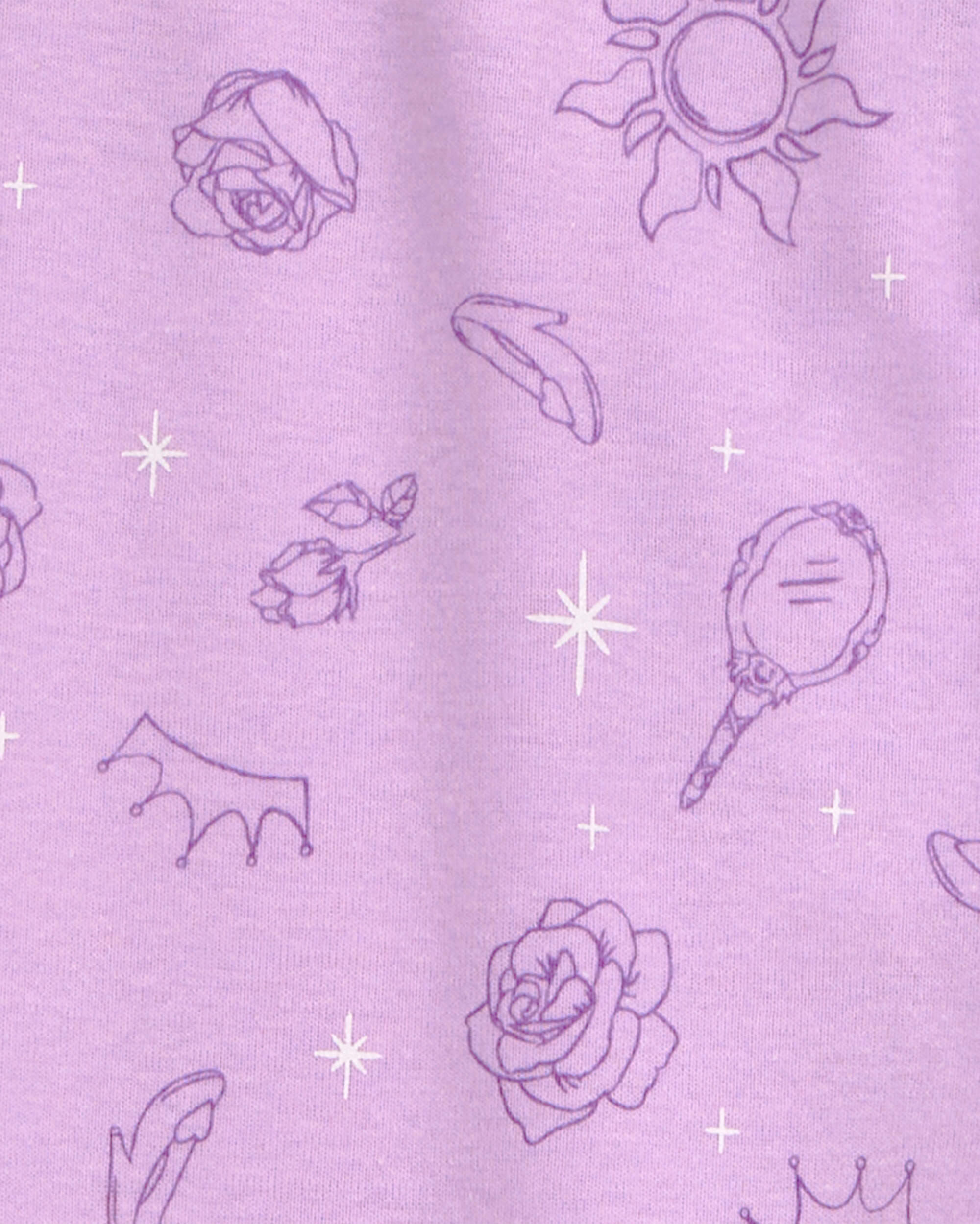 Kid Disney Princess Snug Fit Cotton 2-Piece Pajamas - Purple, image 2 of 4 slides