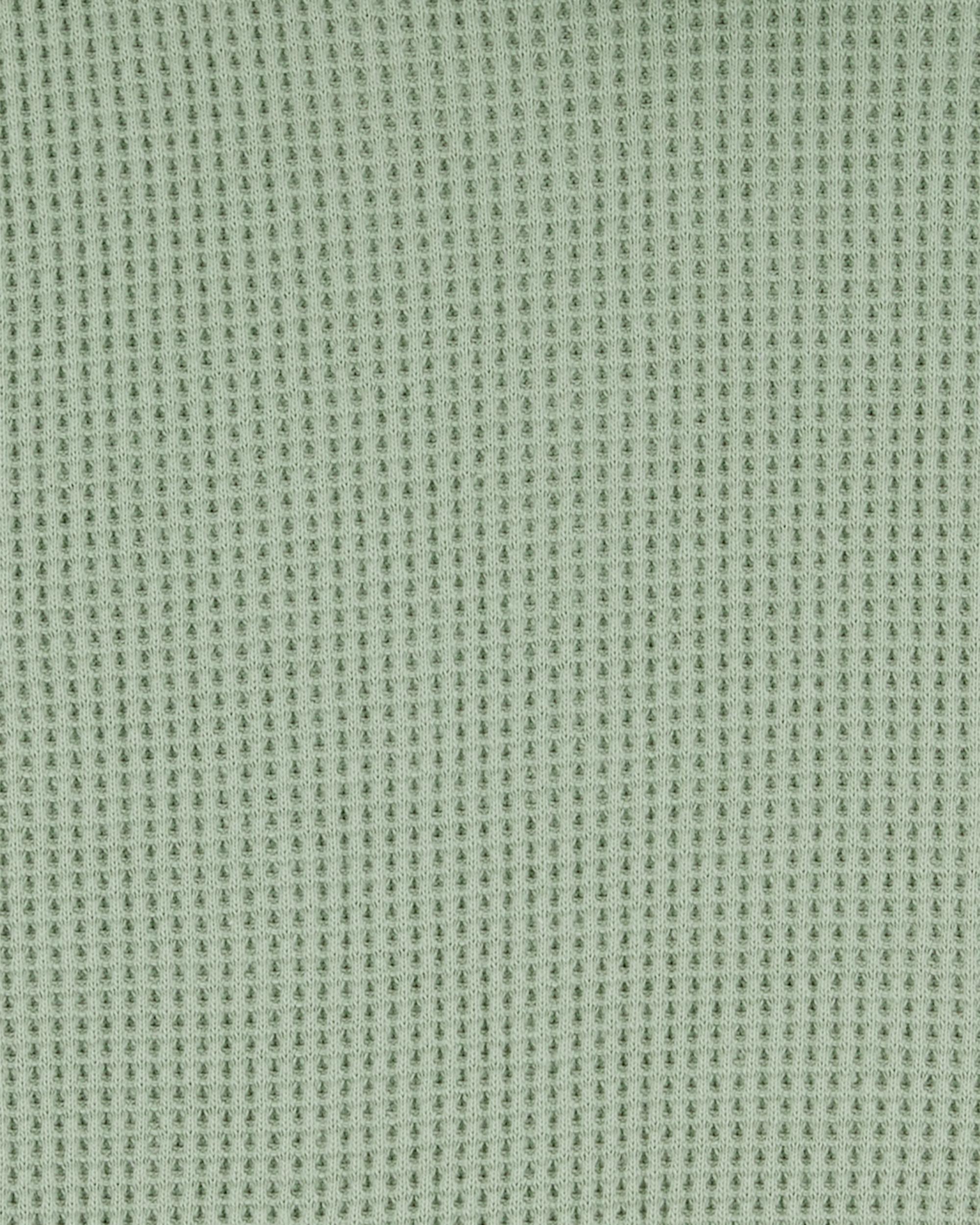 Toddler Waffle Knit Hooded Pullover - Green, image 2 of 3 slides