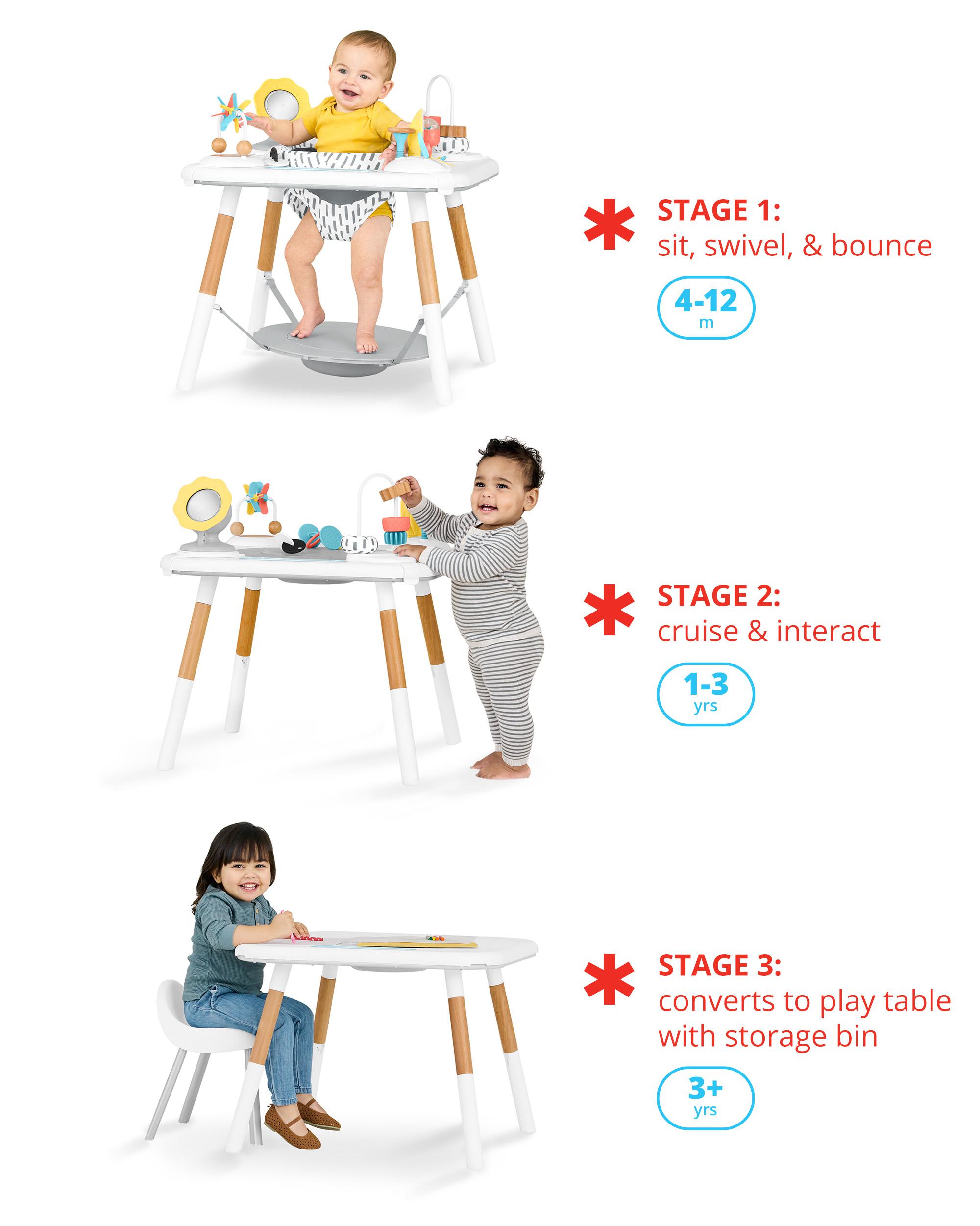 Baby Discoverosity Montessori-Inspired 3-Stage Activity Center & Play Table, image 3 of 7 slides