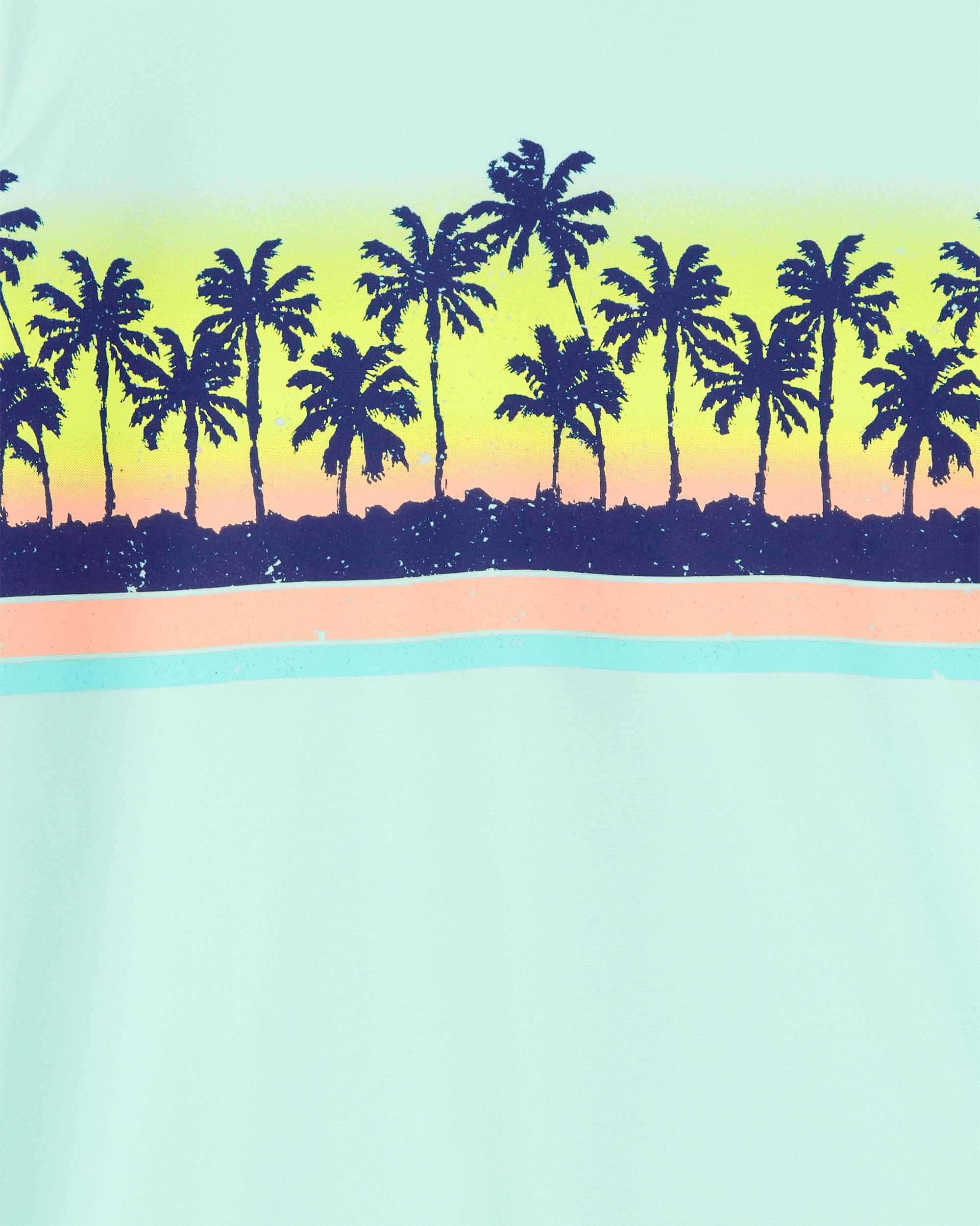 Kid 2-Piece Palm Tree Rashguard & Swim Trunk Set, image 3 of 6 slides