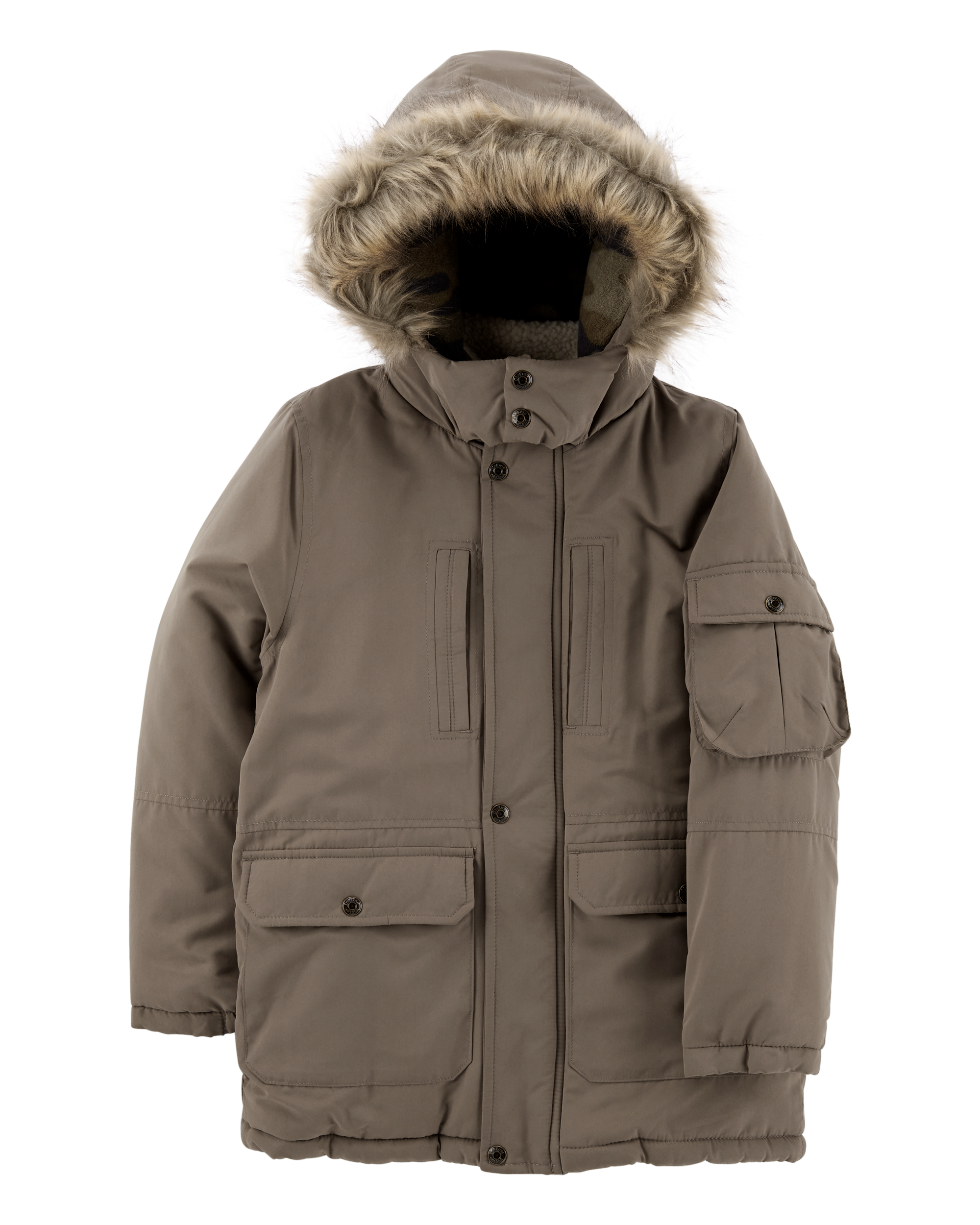 Kid Fleece-Lined Midweight Jacket with Faux Fur