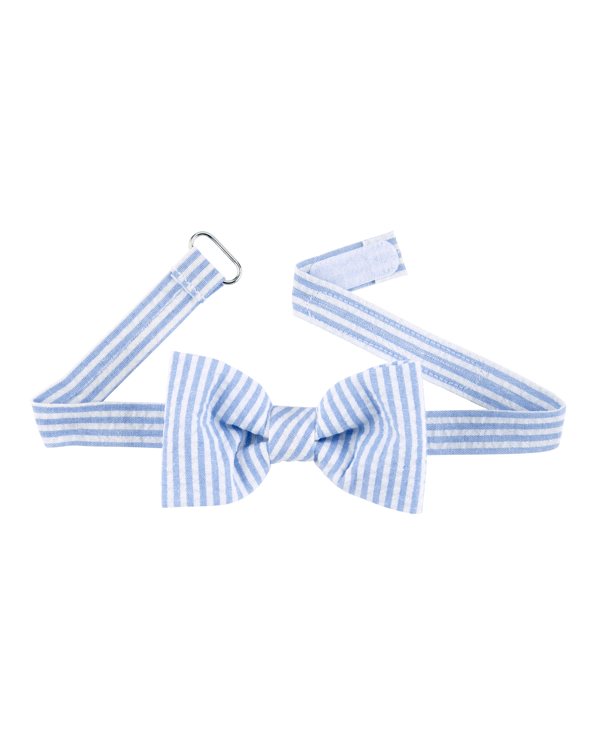 Seersucker Bow Tie - Blue, image 2 of 2 slides